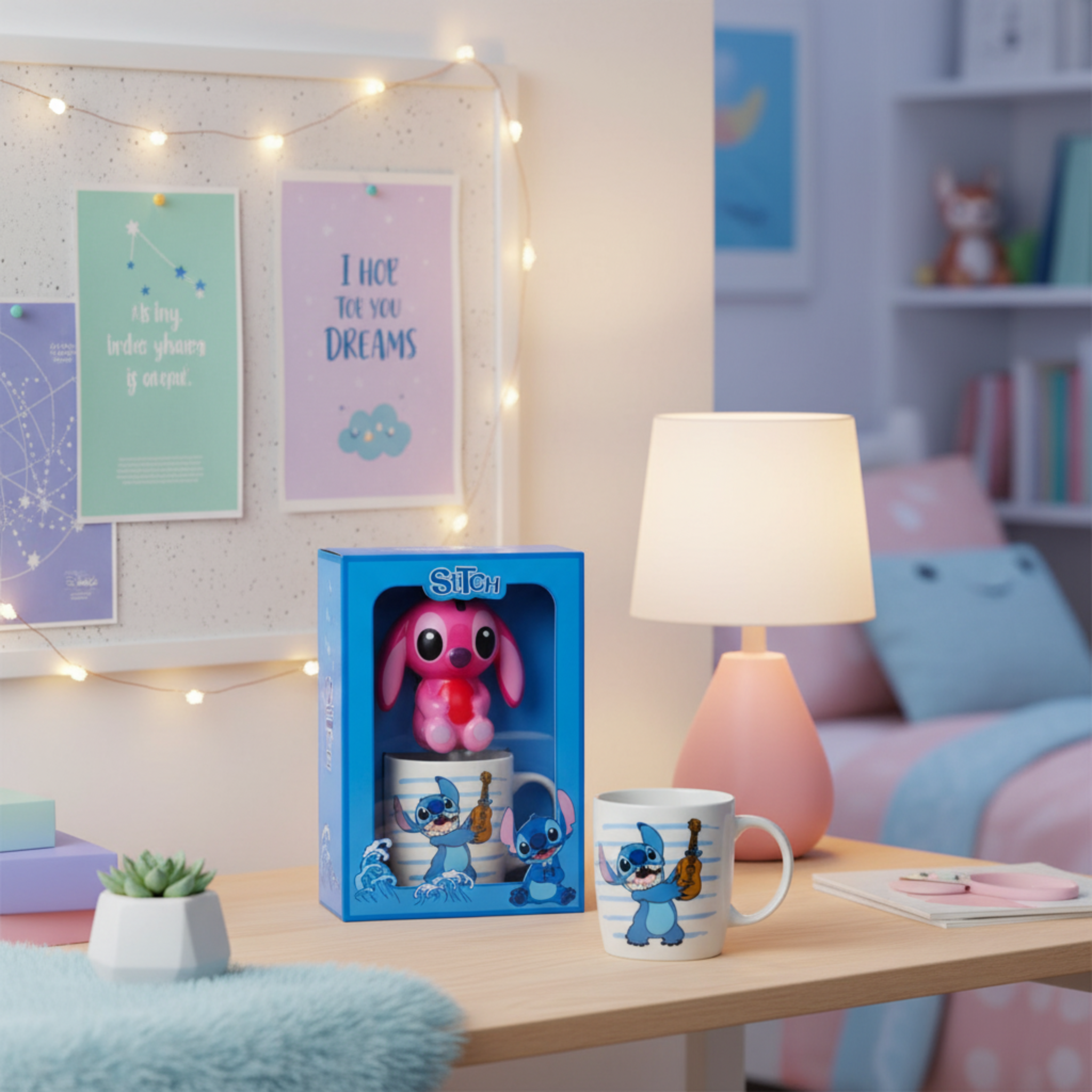 Coffret Mug Stitch + Squishy Angel Rose – Idée Cadeau Disney Tunisie