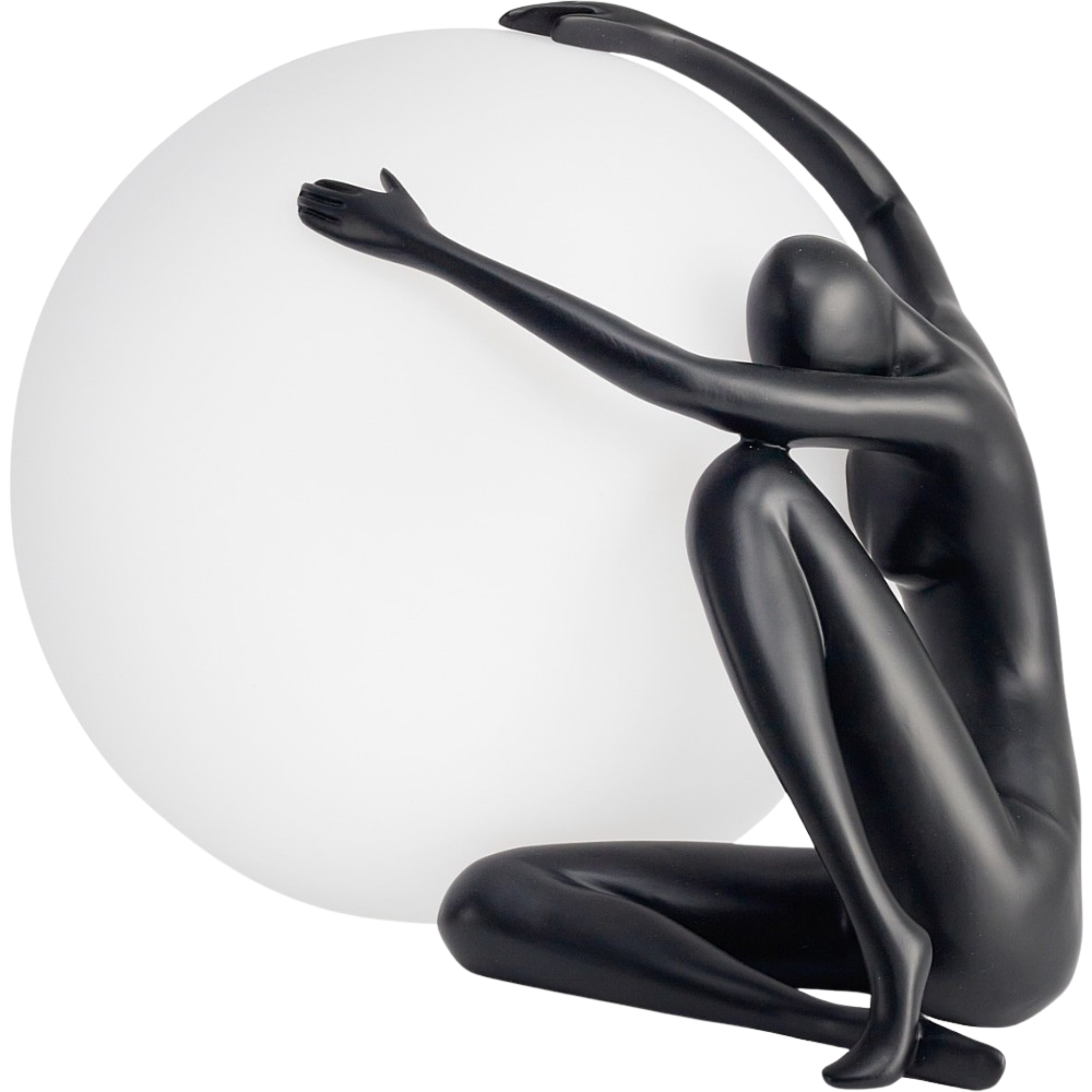 Lampe à Poser Designer | Statue Femme & Globe | Fiolla Home Tunisie