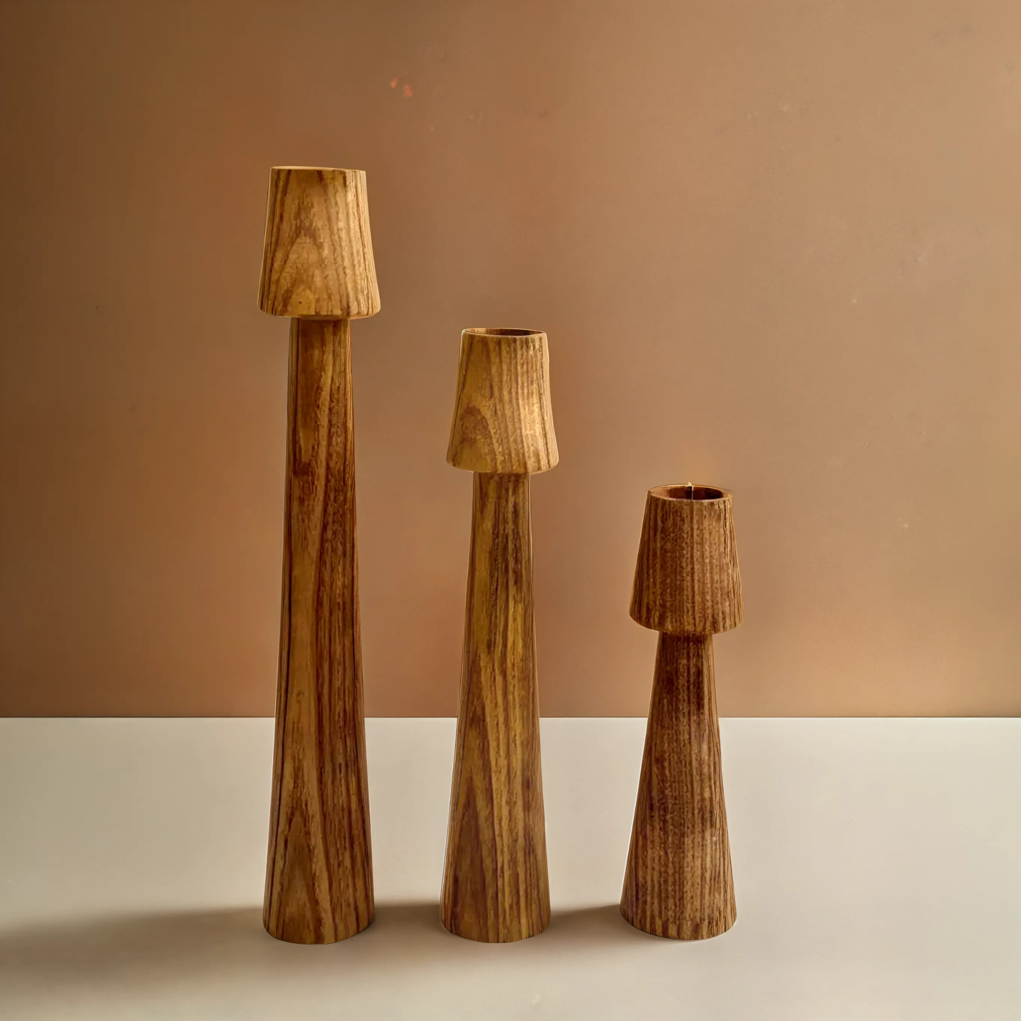 Bougeoirs en Bois Minimalistes | Décoration Naturelle | Fiolla Home