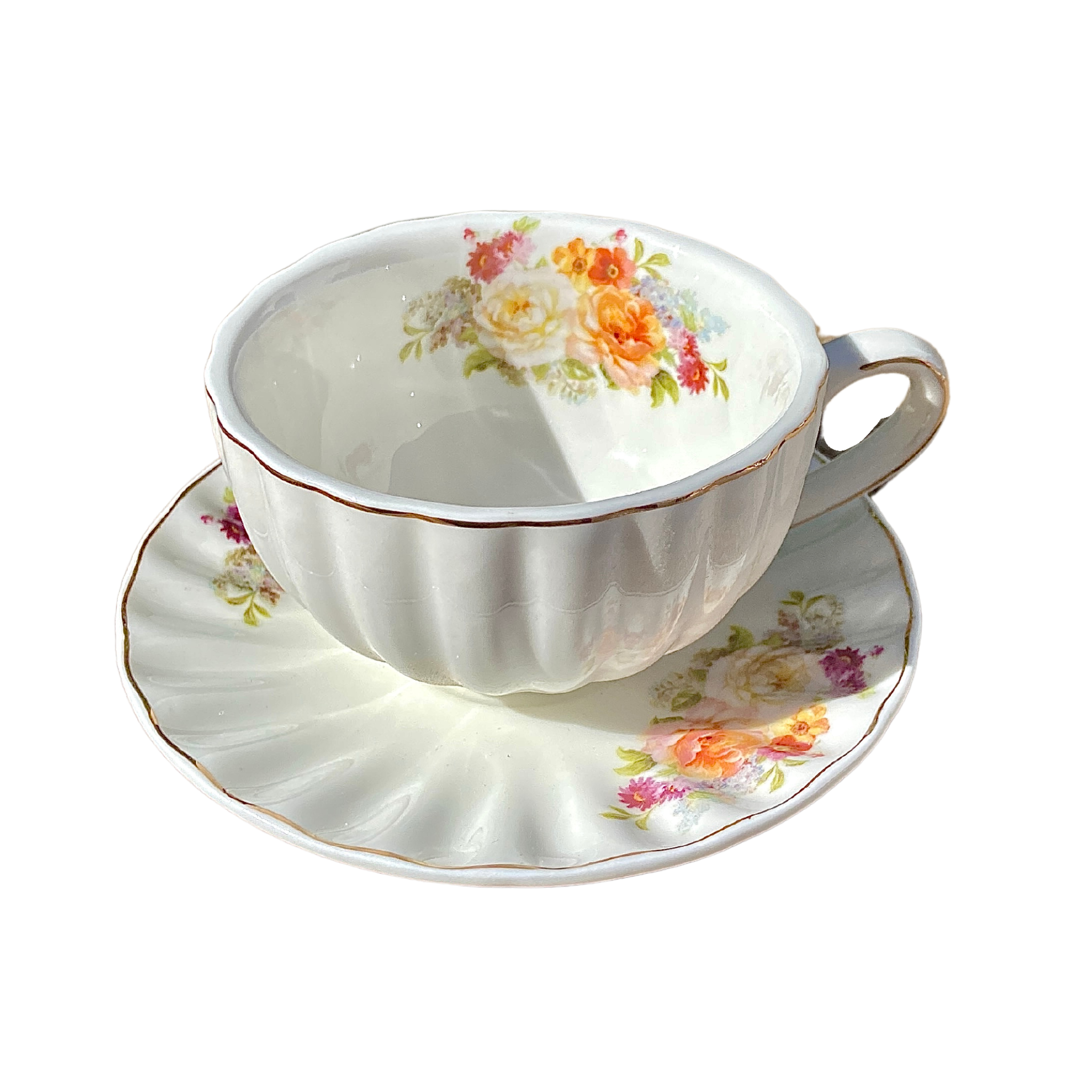 Service à Café Noir Vintage | Élégance Florale & Raffinement | Fiolla Home