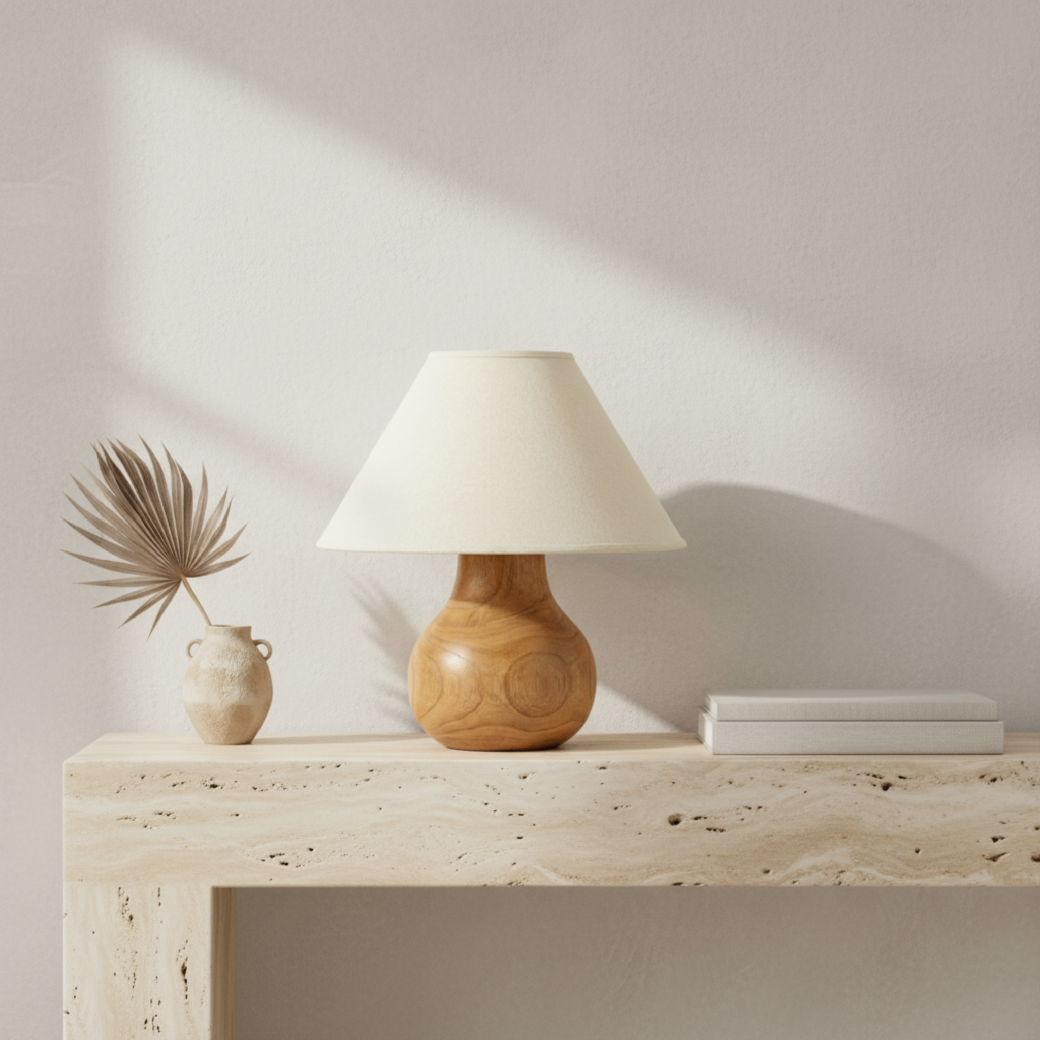 Lampe de Table en Bois Massif – Design Naturel & Élégance Artisanale