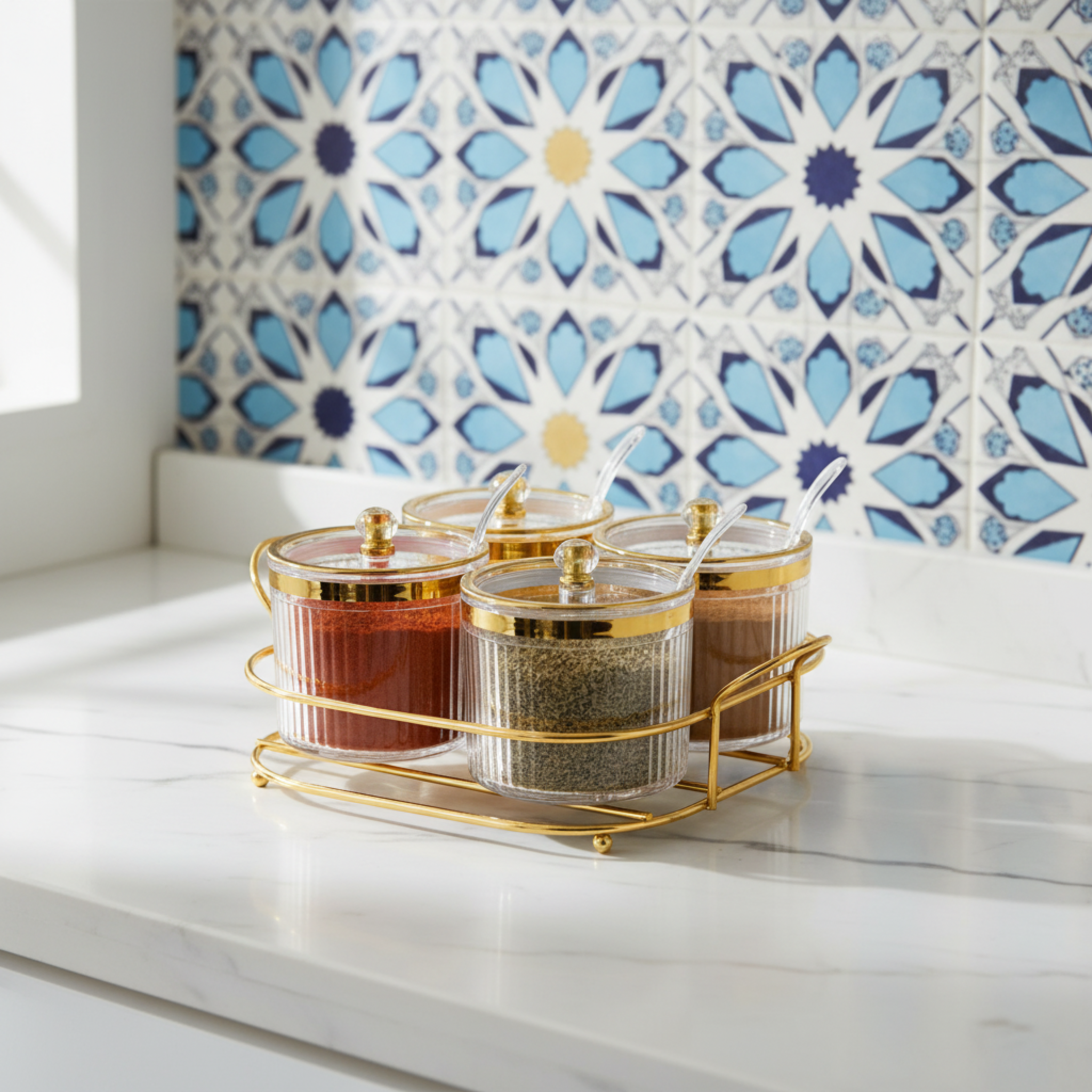 Porte-Épices ou Porte-Fruits Secs avec Support - Organisation Pratique et Élégante | Fiolla Home