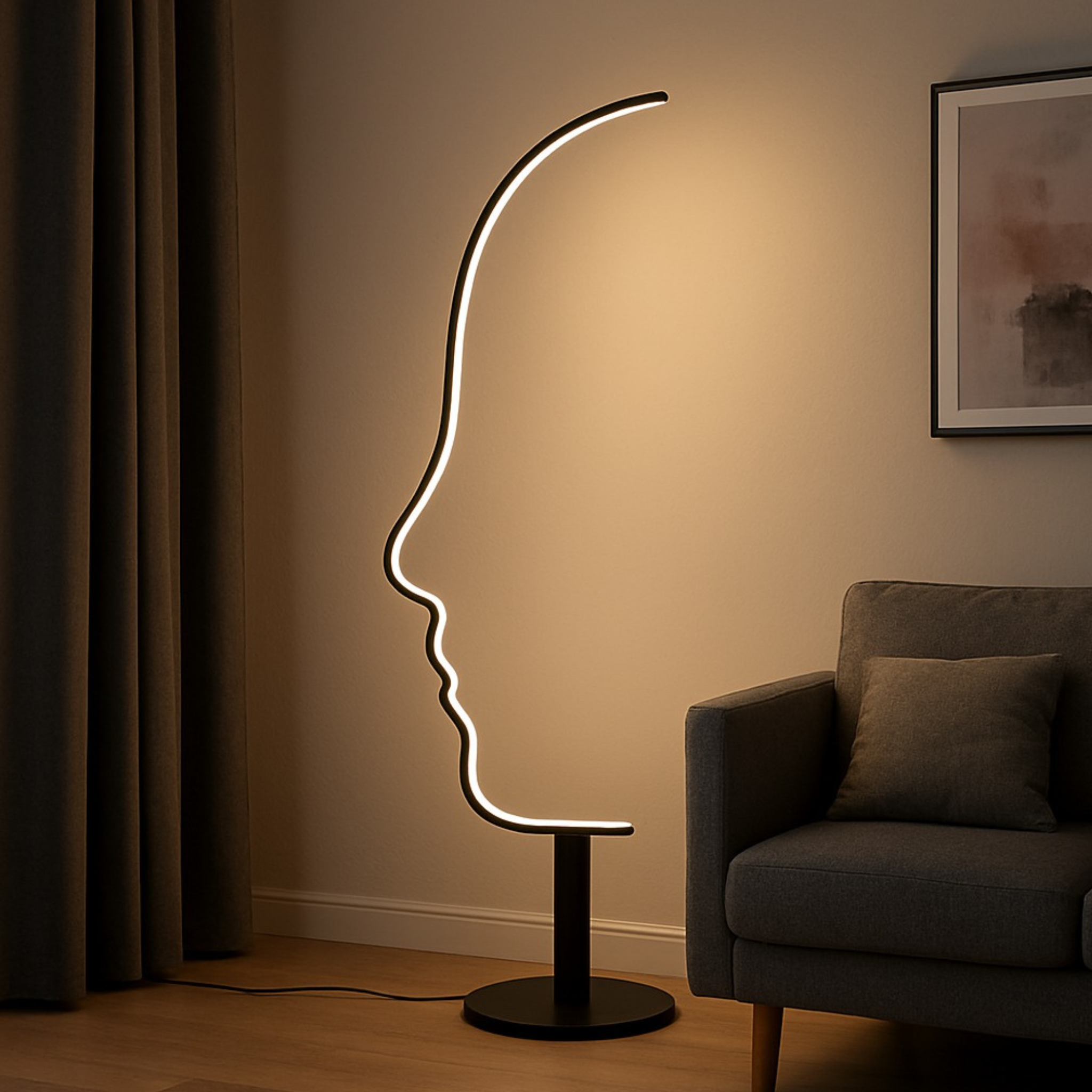 Lampadaire LED Silhouette Artistique Tunisie | 160 cm | Fiolla Home