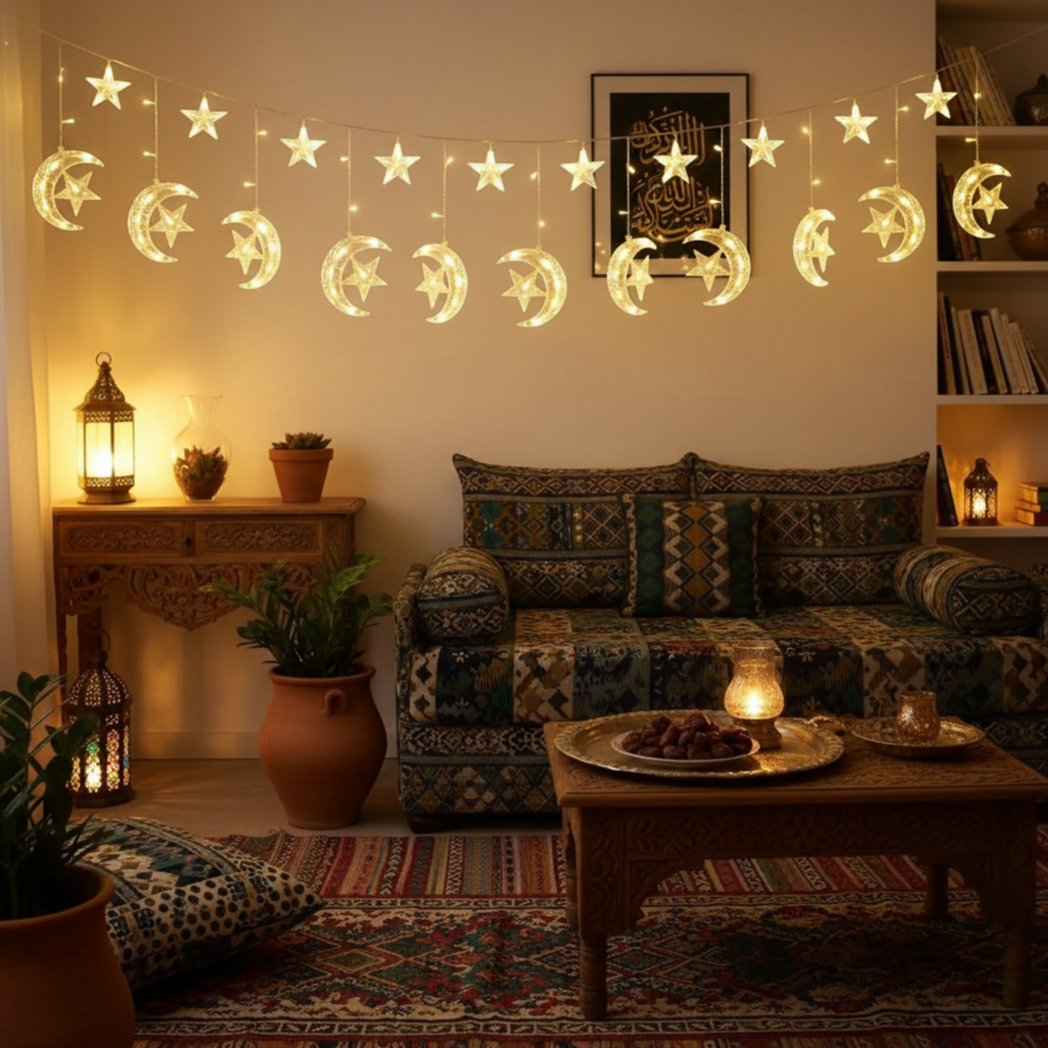 Guirlande LED Tunisie | Étoile et Lune Décorative | Fiolla Home