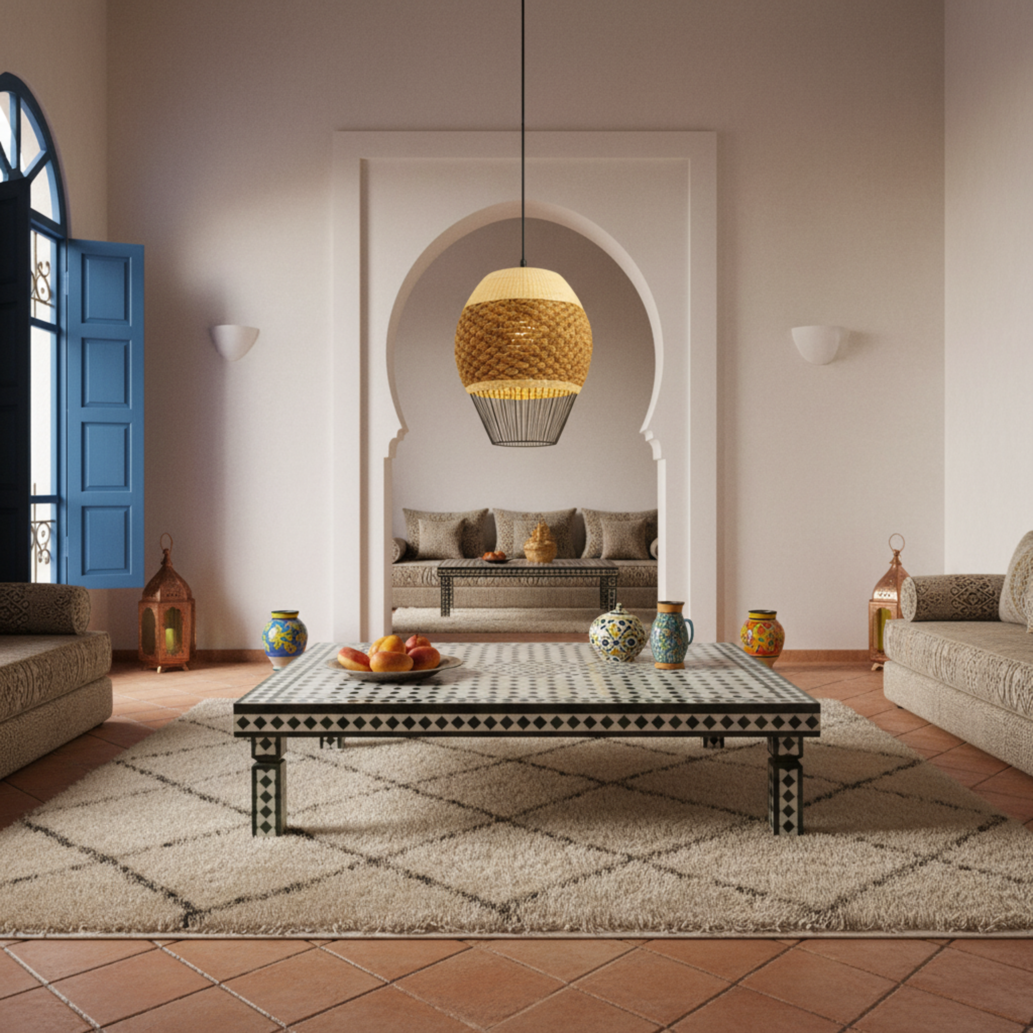 Suspension "Nomade Lumineux" | Fibres Végétales & Métal | Tunisie