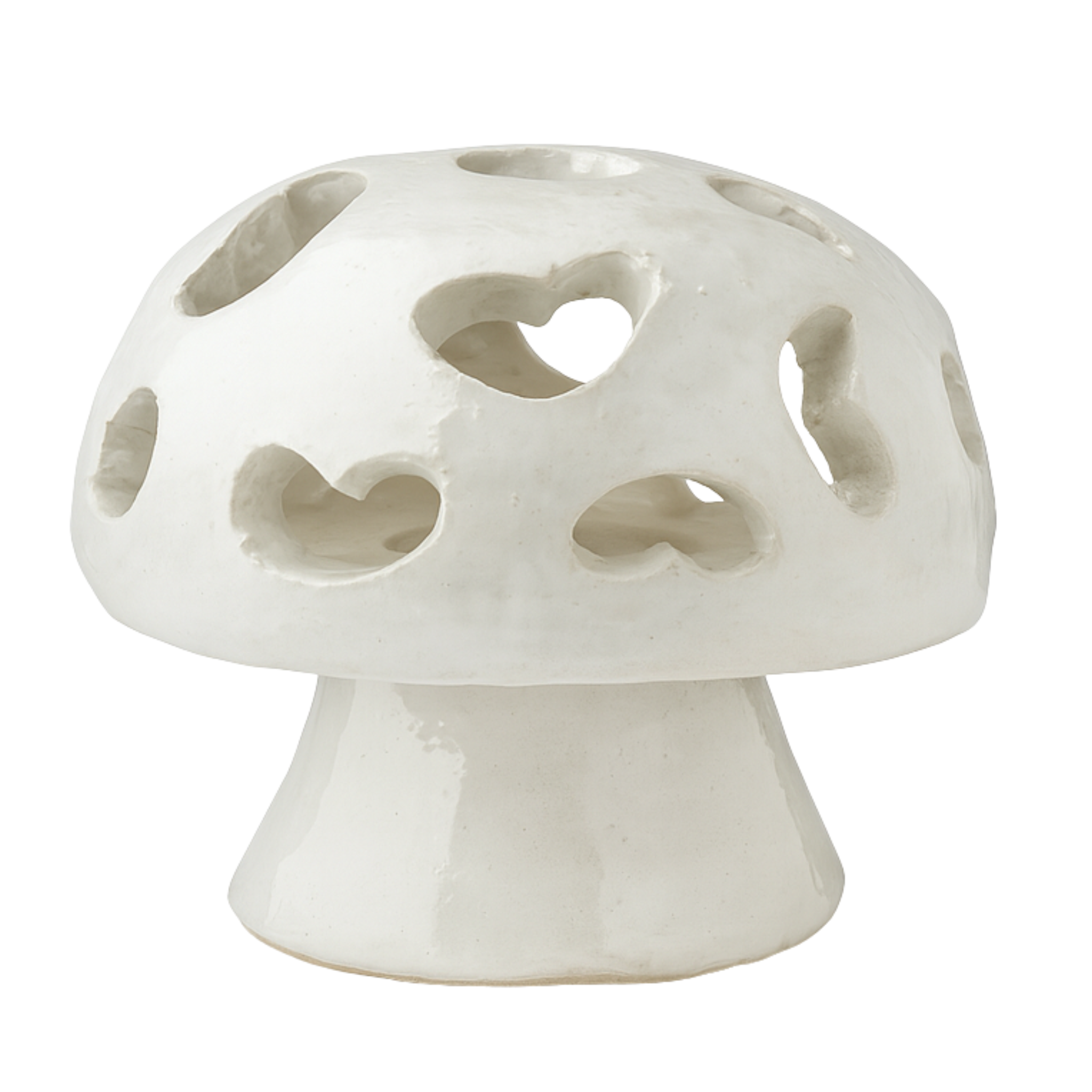 Cache-bougie Champignon à cœurs en céramique