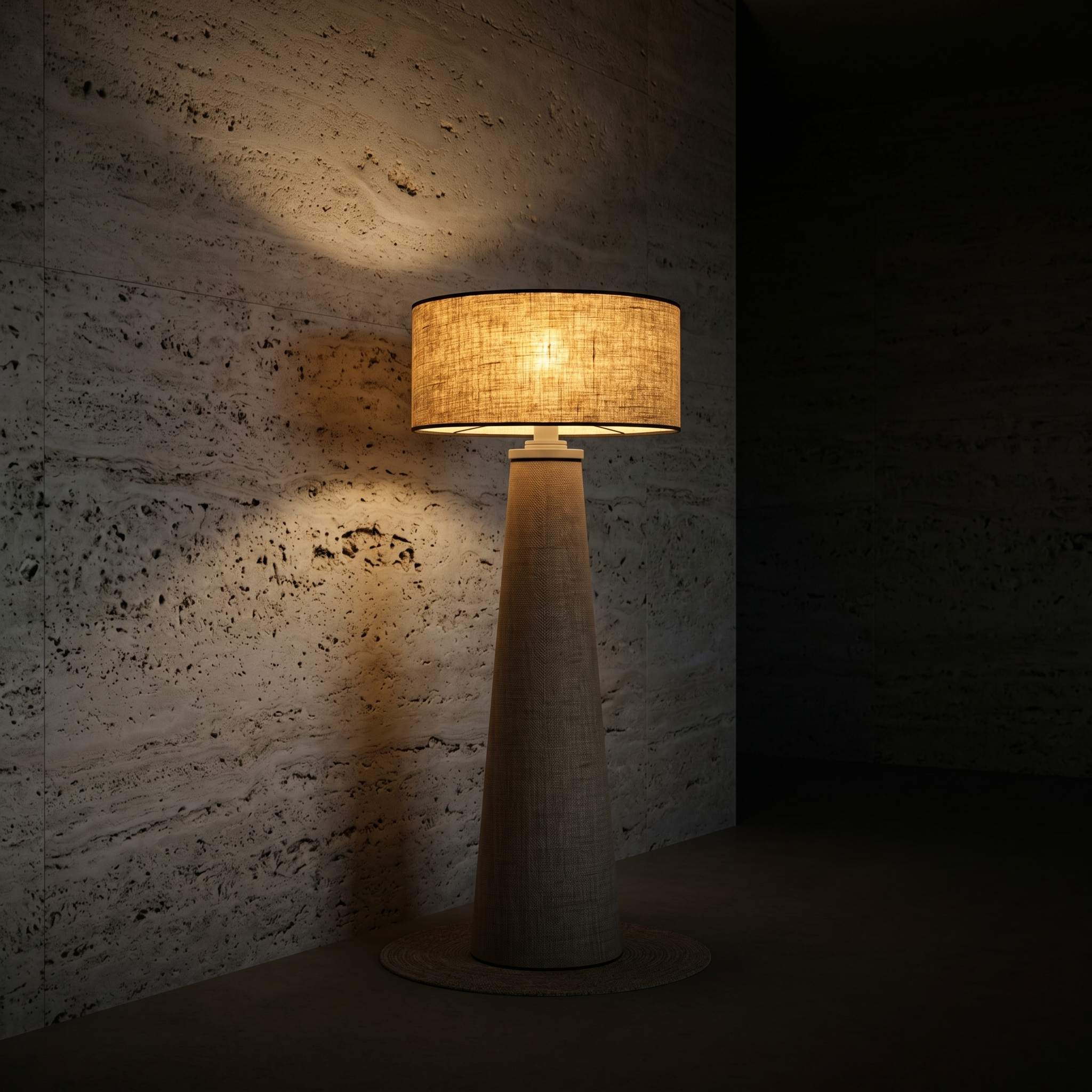 Lampadaire Lin | Pied Conique & Abat-jour Tambour | Fiolla Home