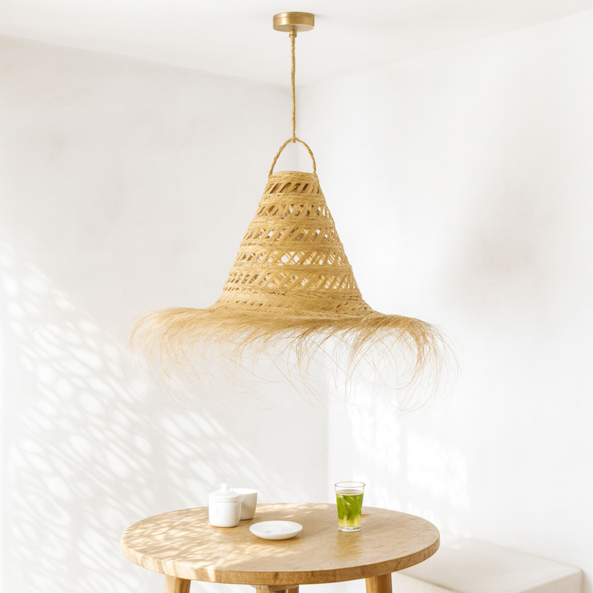 Suspension Halfa Tunisie | Luminaire artisanal bohème | Fiolla Home
