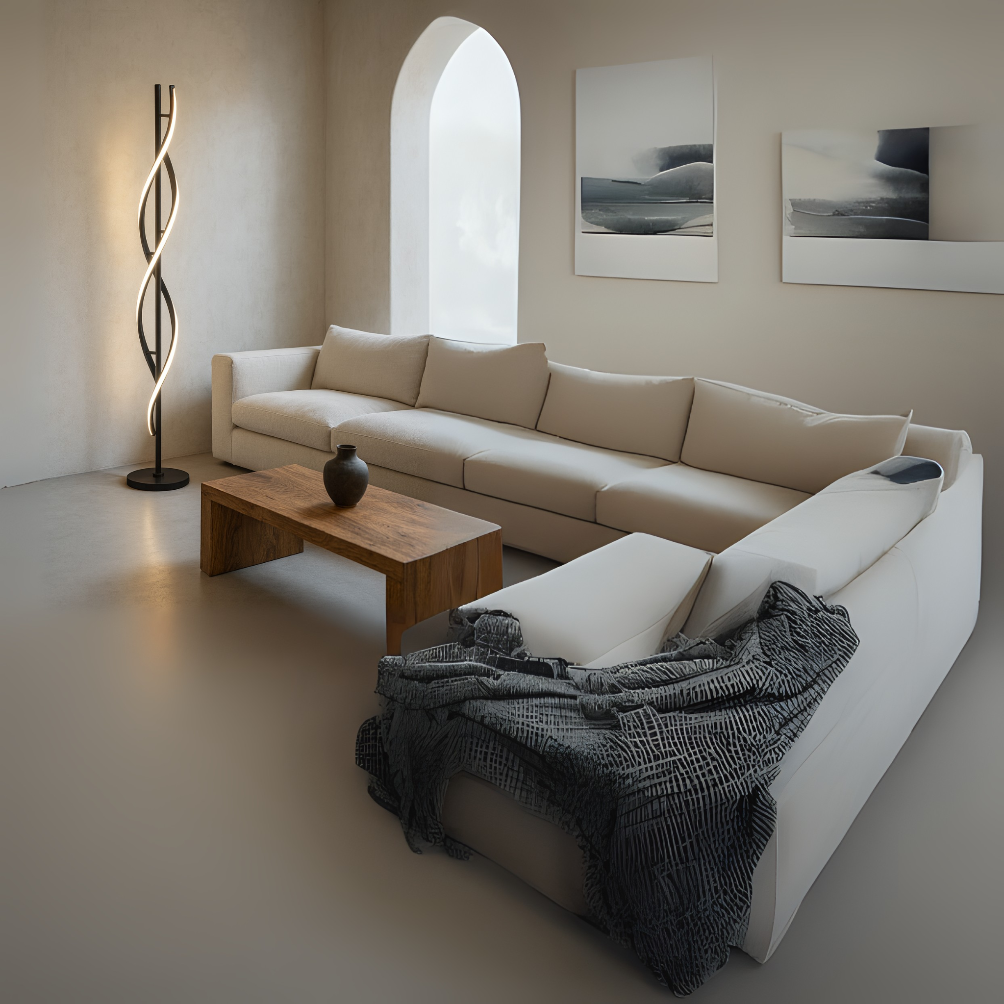 Lampadaire LED Spirale Moderne Tunisie | Fiolla Home