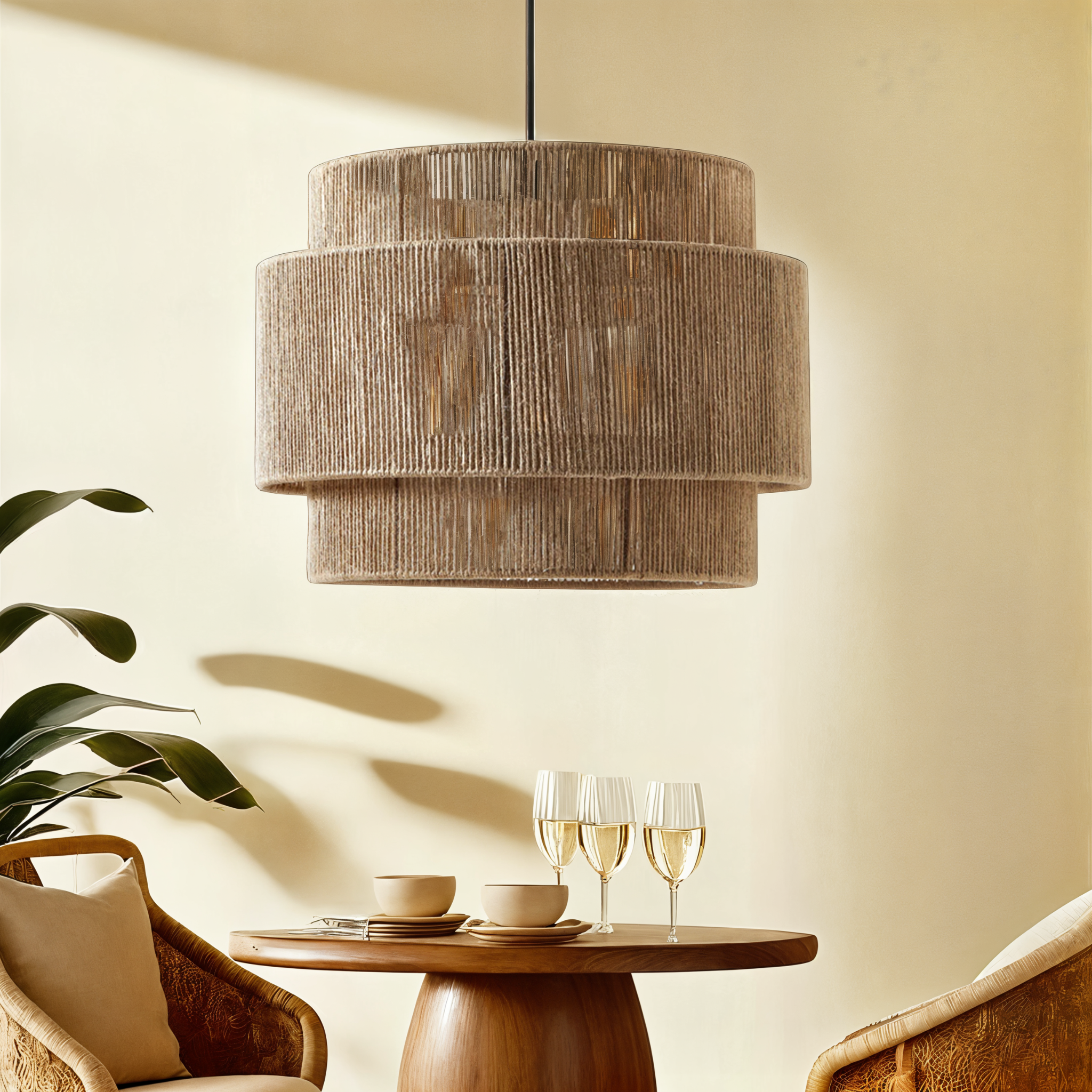 Suspension en Jute Luna | Design Élégant & Naturel | Fiolla Home