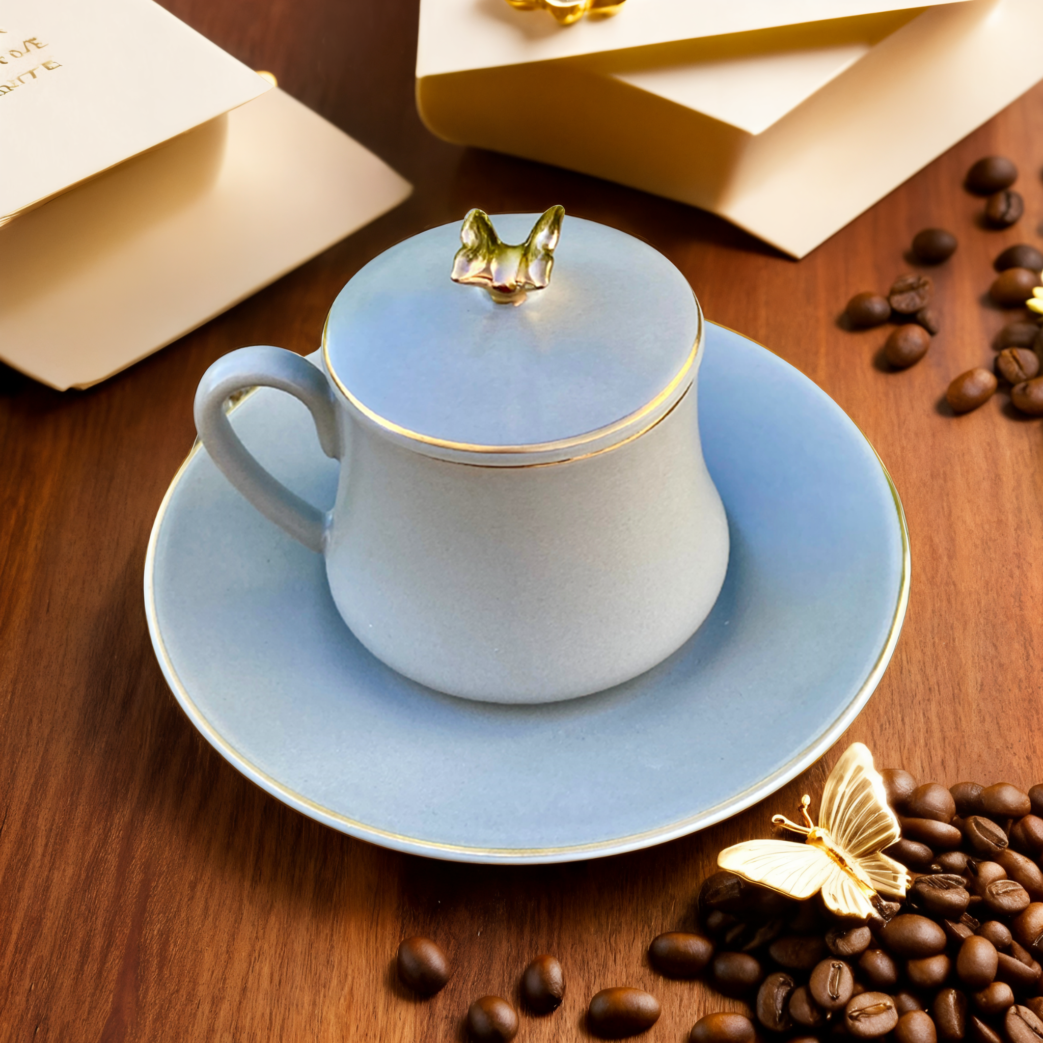 Service à Café Noir Élégant | Design Moderne et Raffiné | Fiolla Home