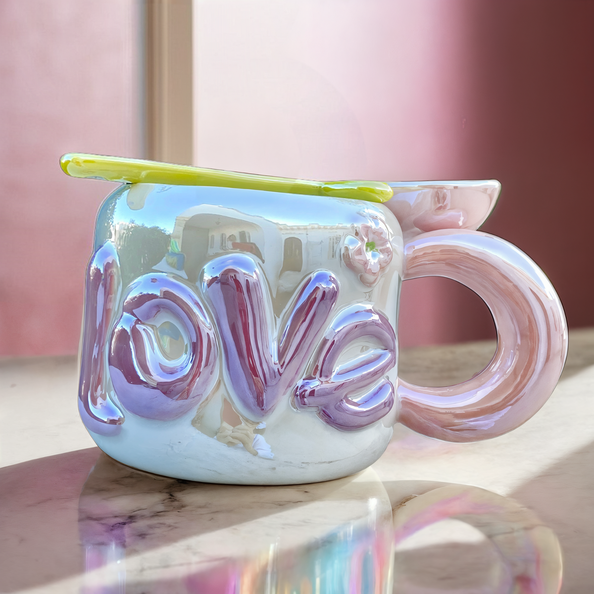 Tasse Céramique Love | Design Changeant & Cuillère | Fiolla Home