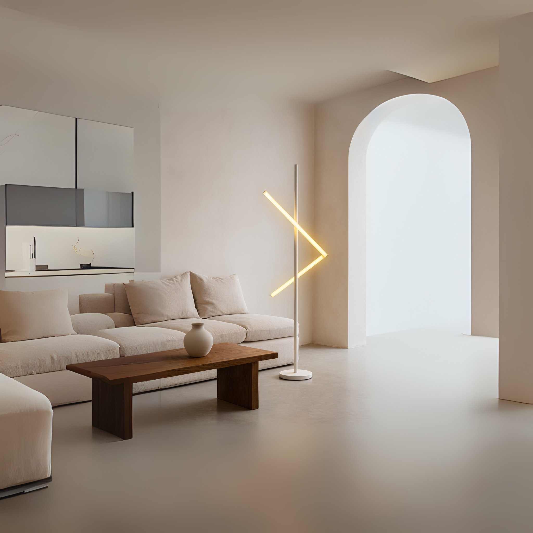 Lampadaire LED Minimaliste Blanc | Luminaire Moderne | Fiolla Home