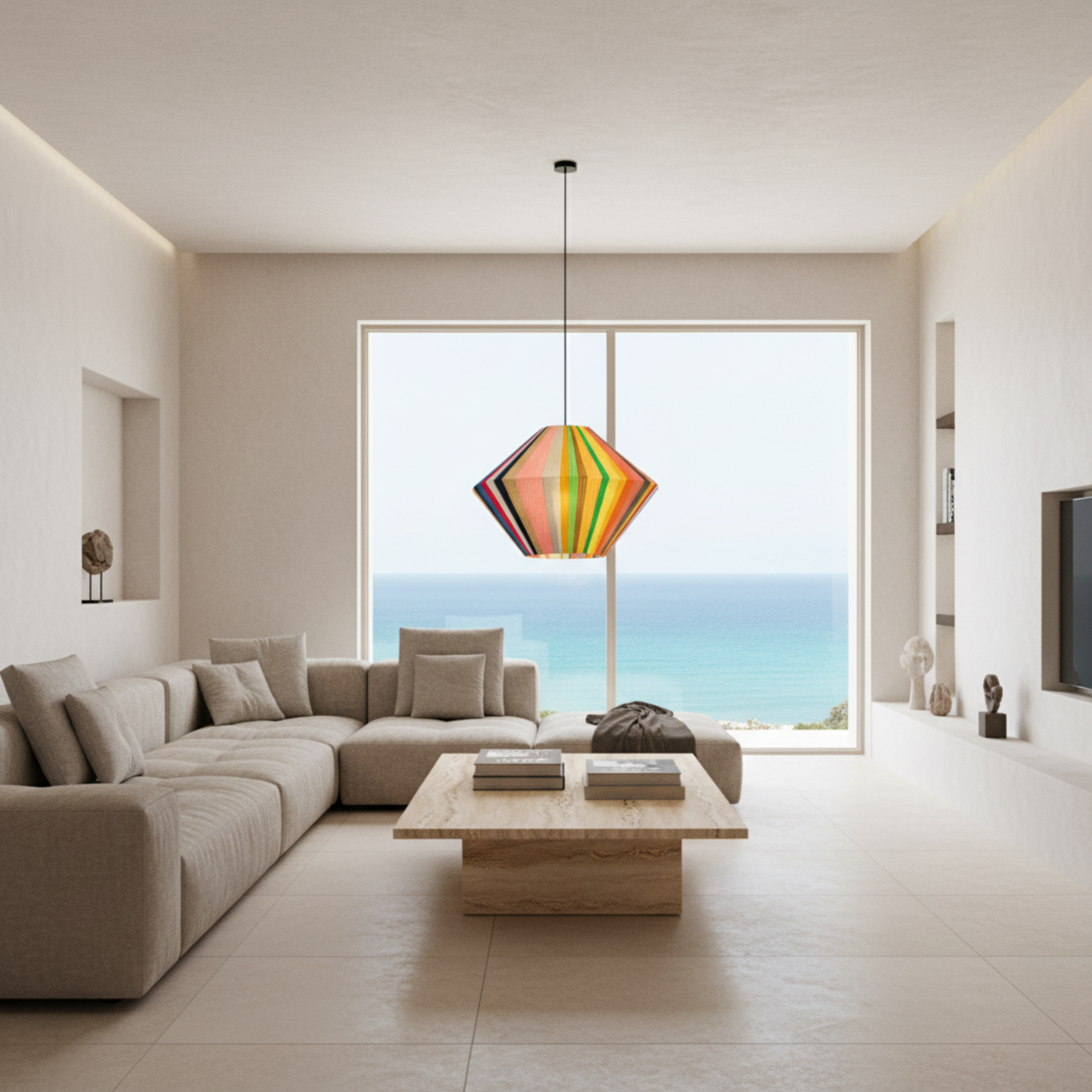 Suspension Géométrique Multicolore | Coton Handmade | Tunisie