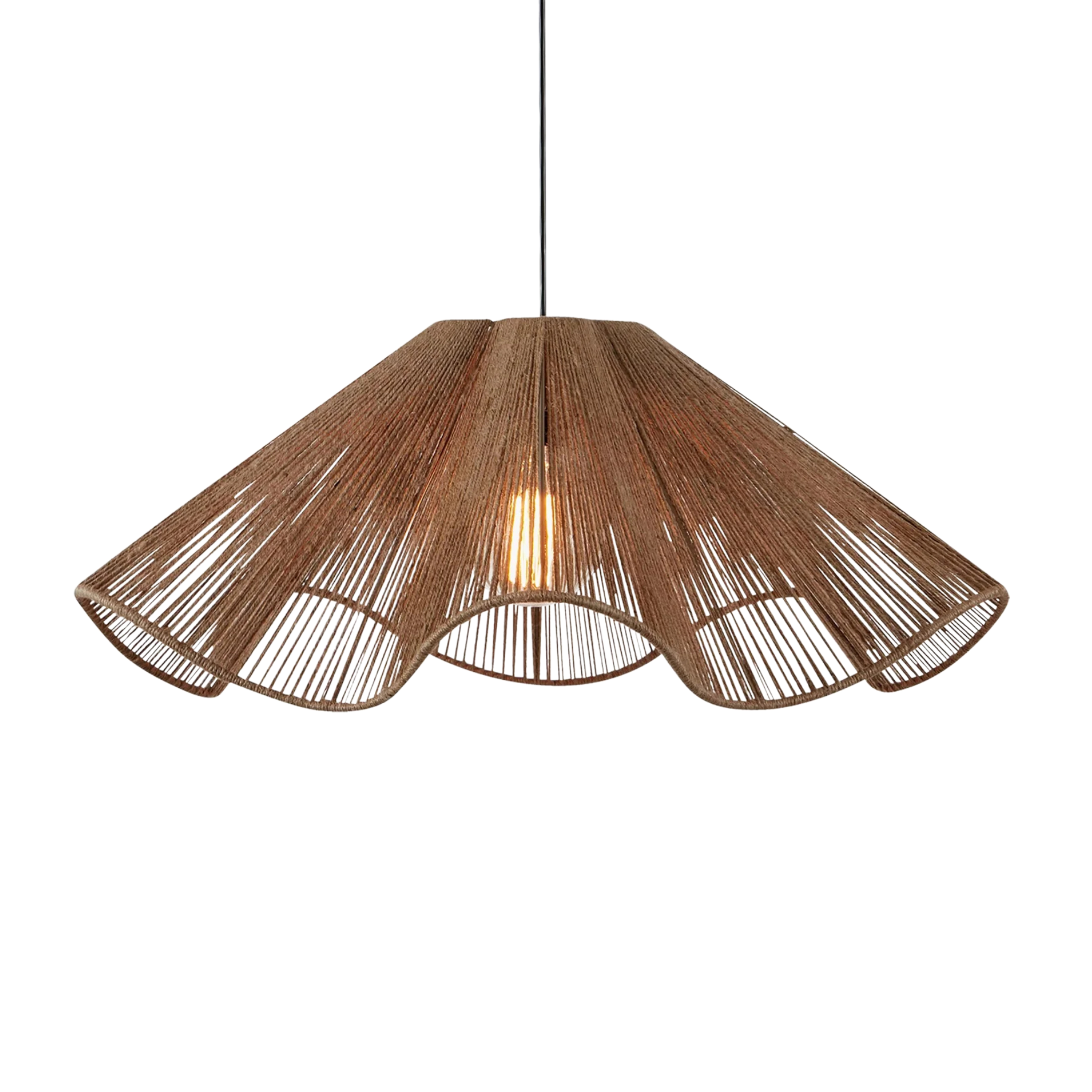 Suspension en Jute Ondulée Thalía | Éclairage Naturel | Fiolla Home