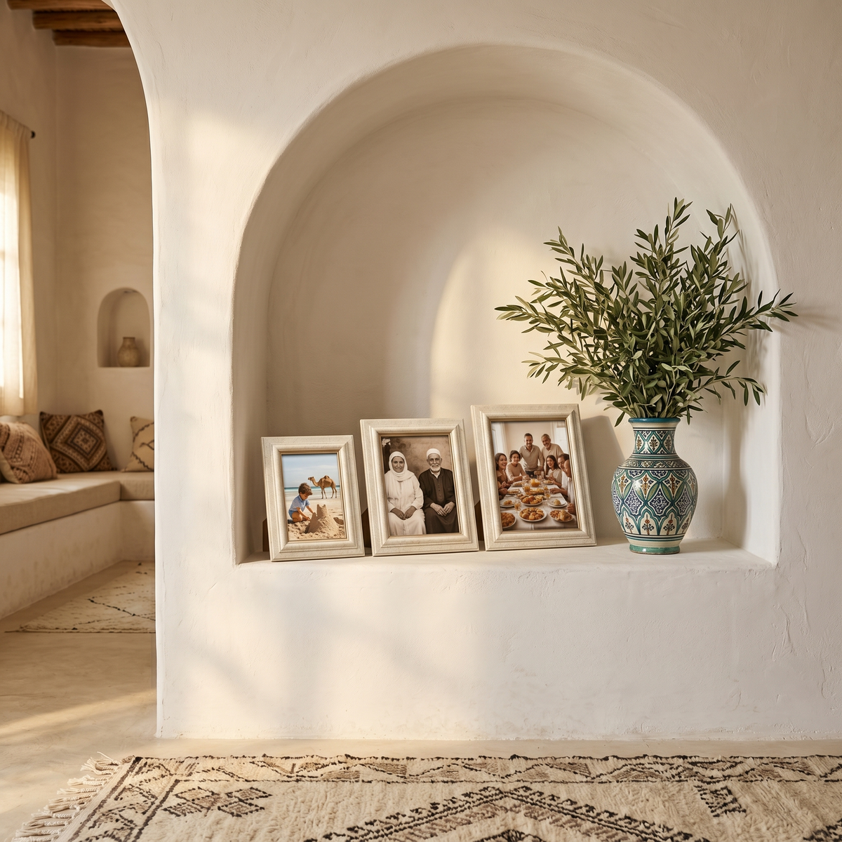 Set 3 Cadres Photo Nacrés Tunisie | Cadres Or Crème | Fiolla Home