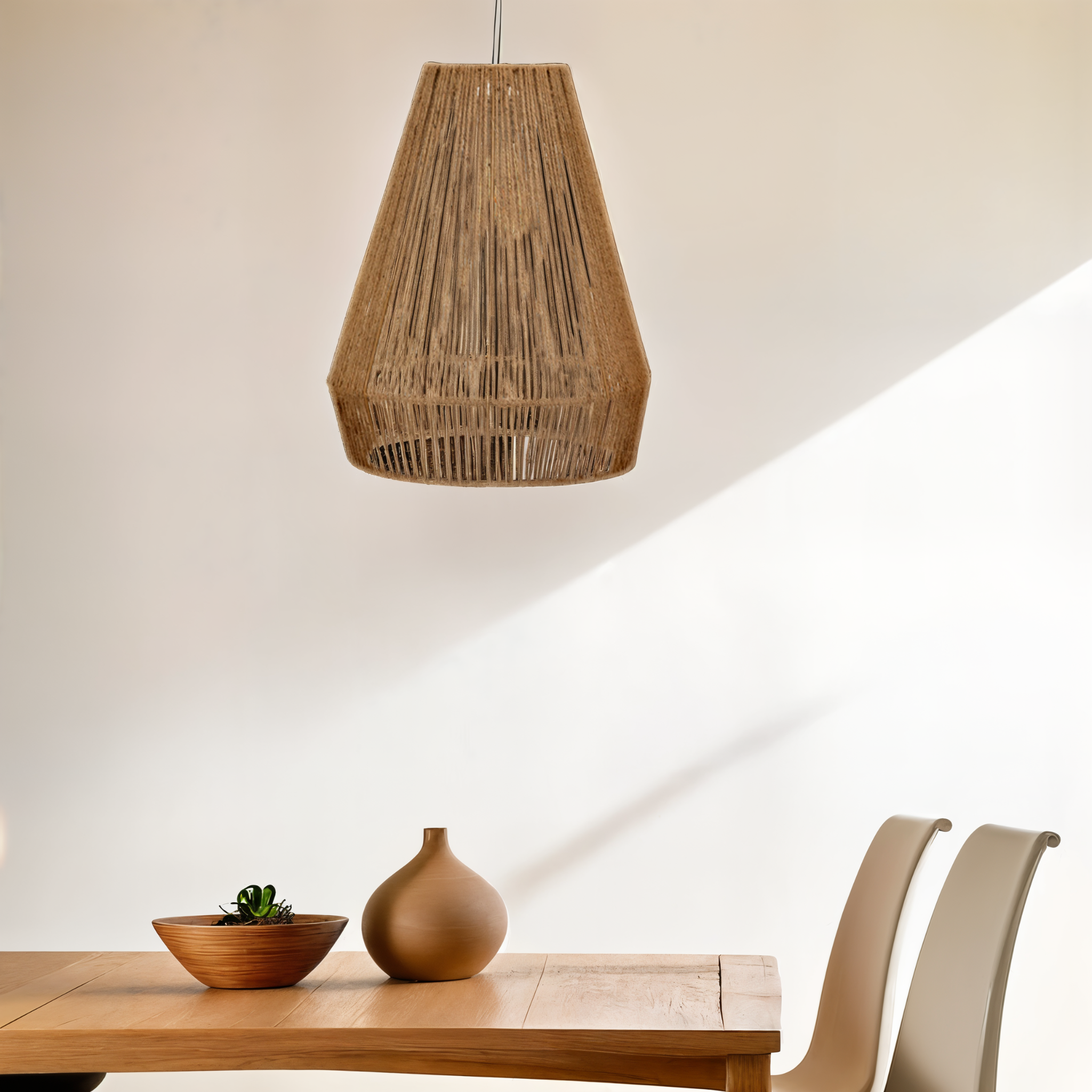 Suspension en Jute Naturel Nayra | Éclairage Bohème Chic | Fiolla Home