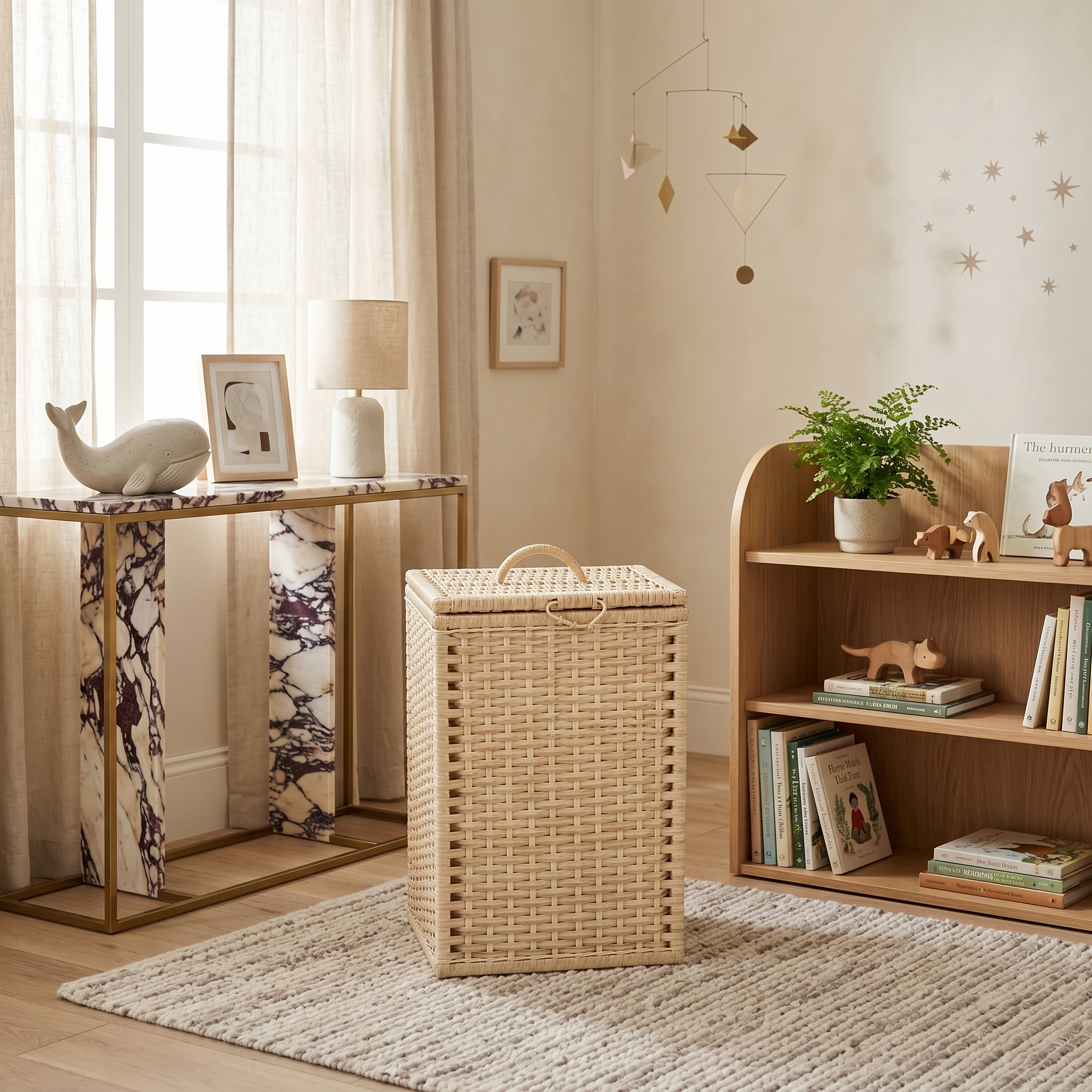 Panier à Linge Rotin Tunisie | Coffre Tressé avec Couvercle | Fiolla Home