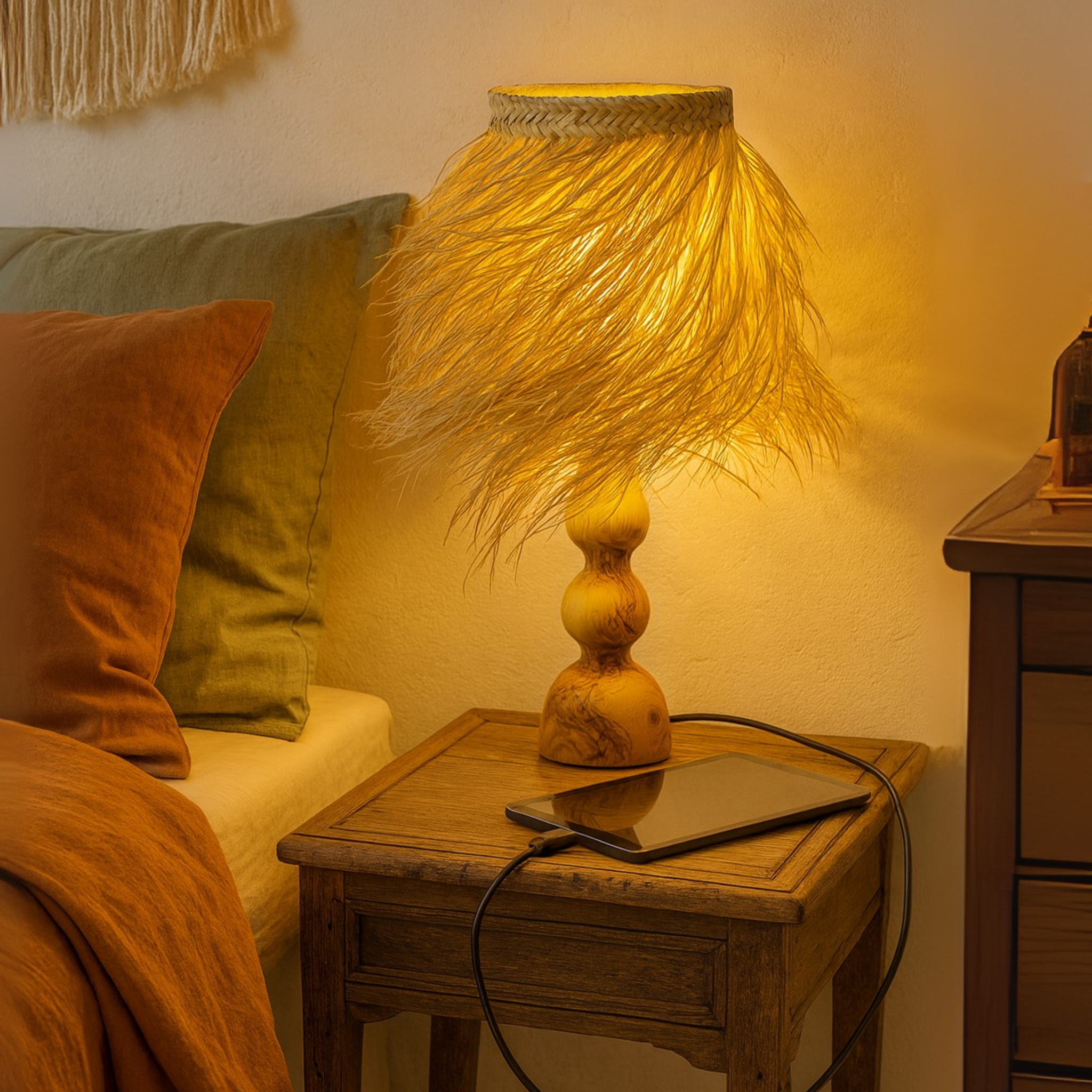 Veilleuse Bohème en Palmier | Bois d’Olivier | Fiolla Home