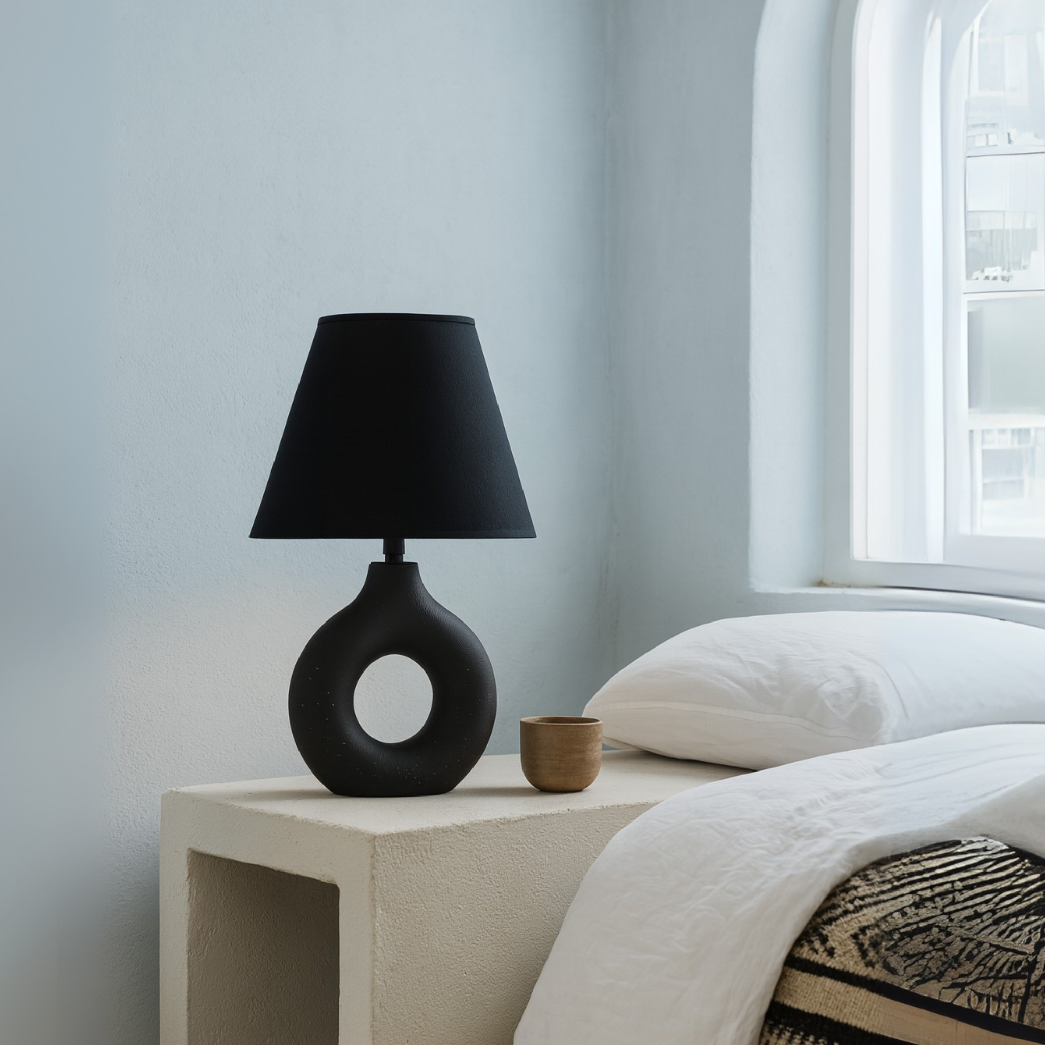 Veilleuse Anneau Noire Tunisie | Design Contemporain | Fiolla Home