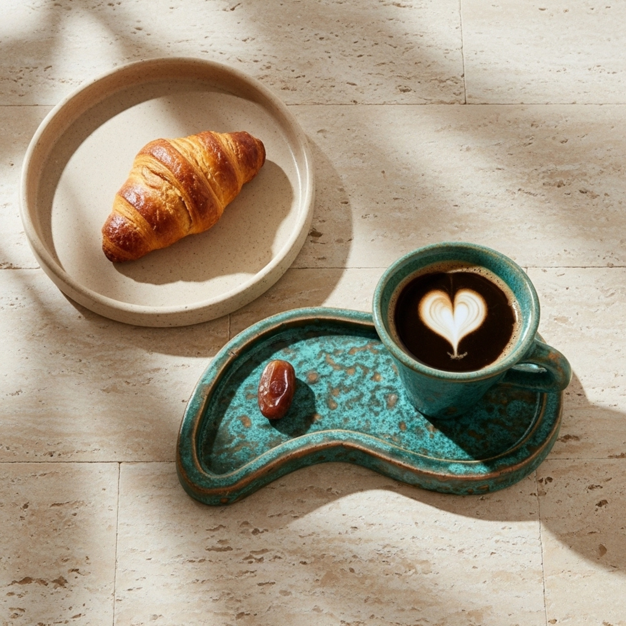 Tasse Café Noir avec Sous-Tasse — Céramique Fait Main