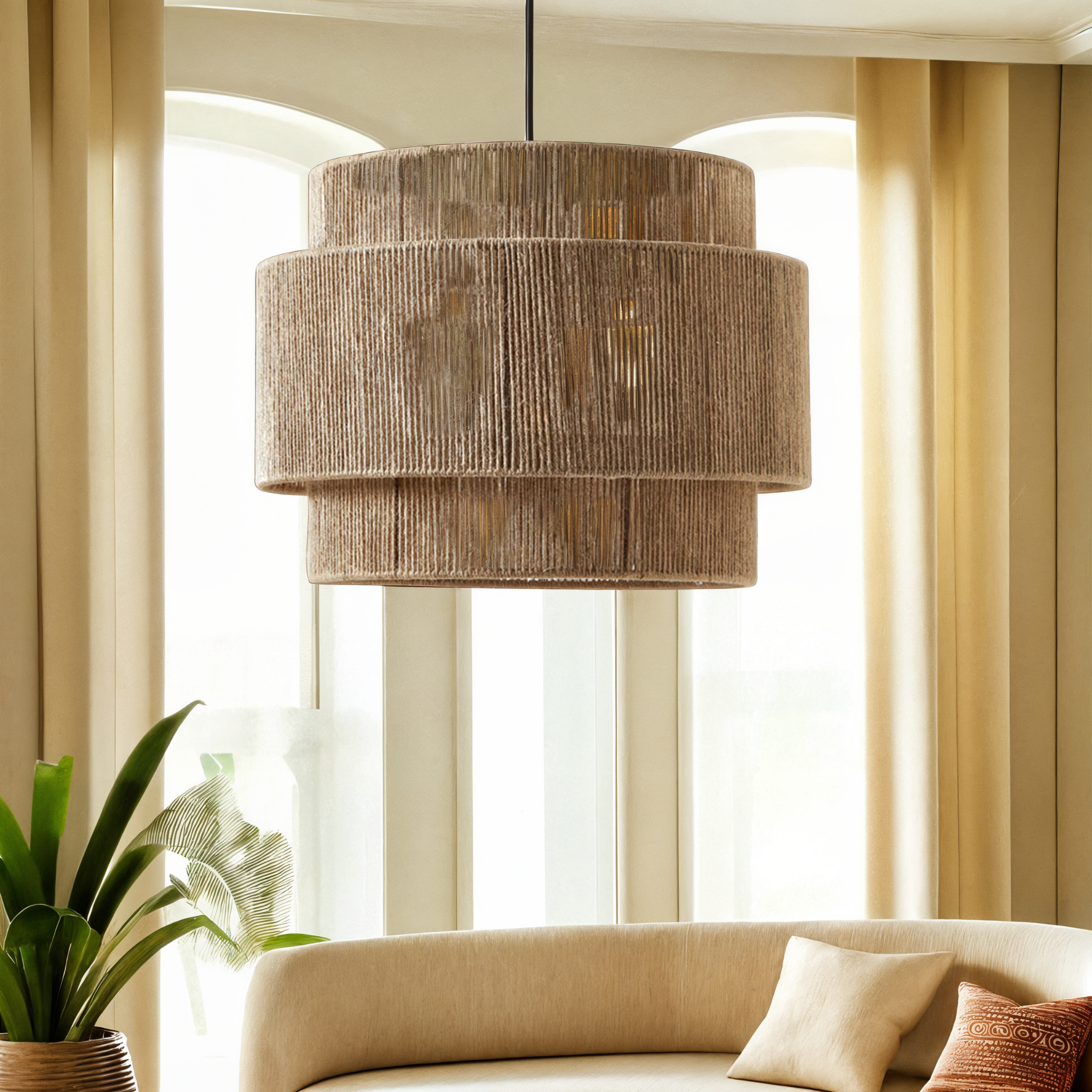 Suspension en Jute Luna | Design Élégant & Naturel | Fiolla Home