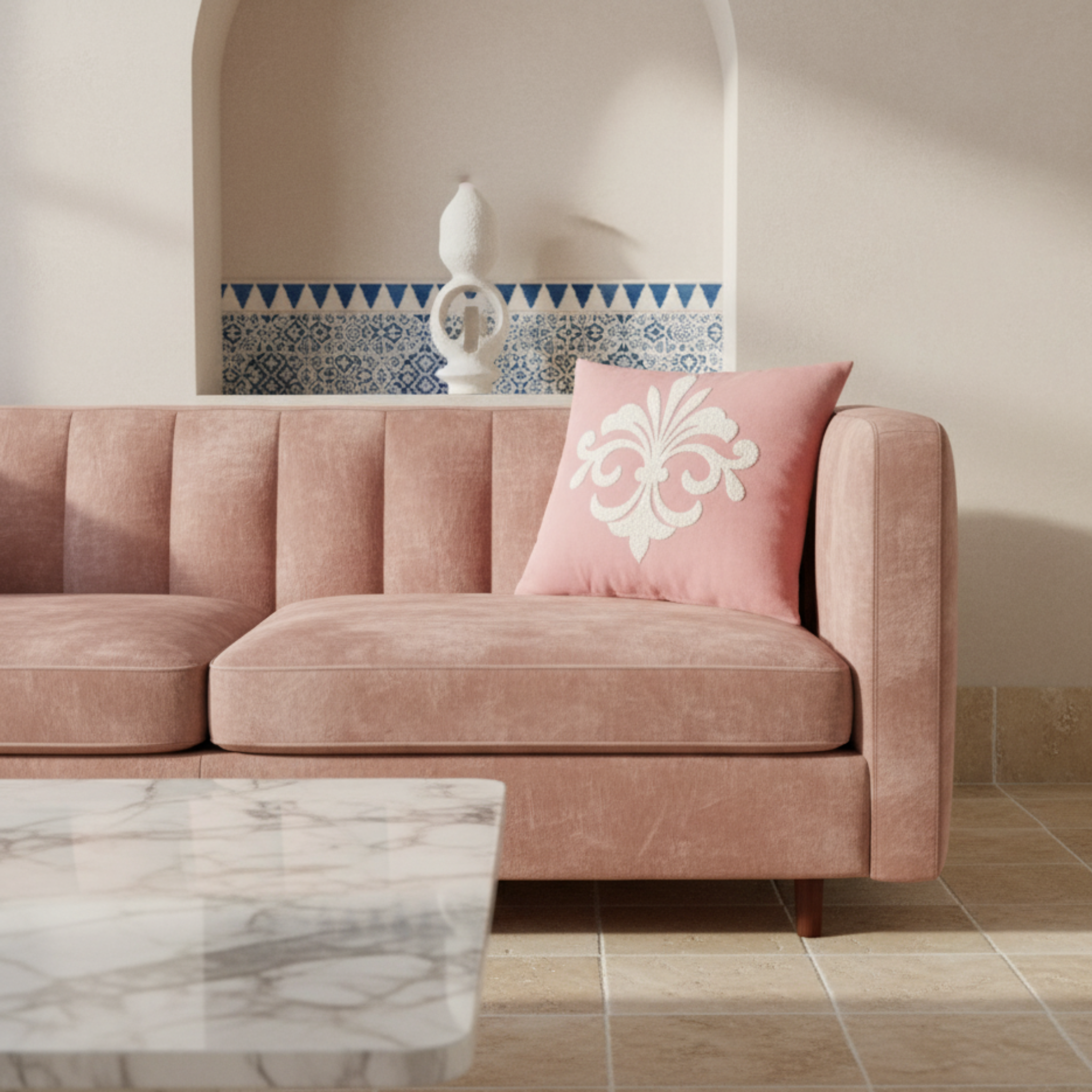 Coussin décoratif Rose Tunisie – Lotus Éclat | Fiolla Home