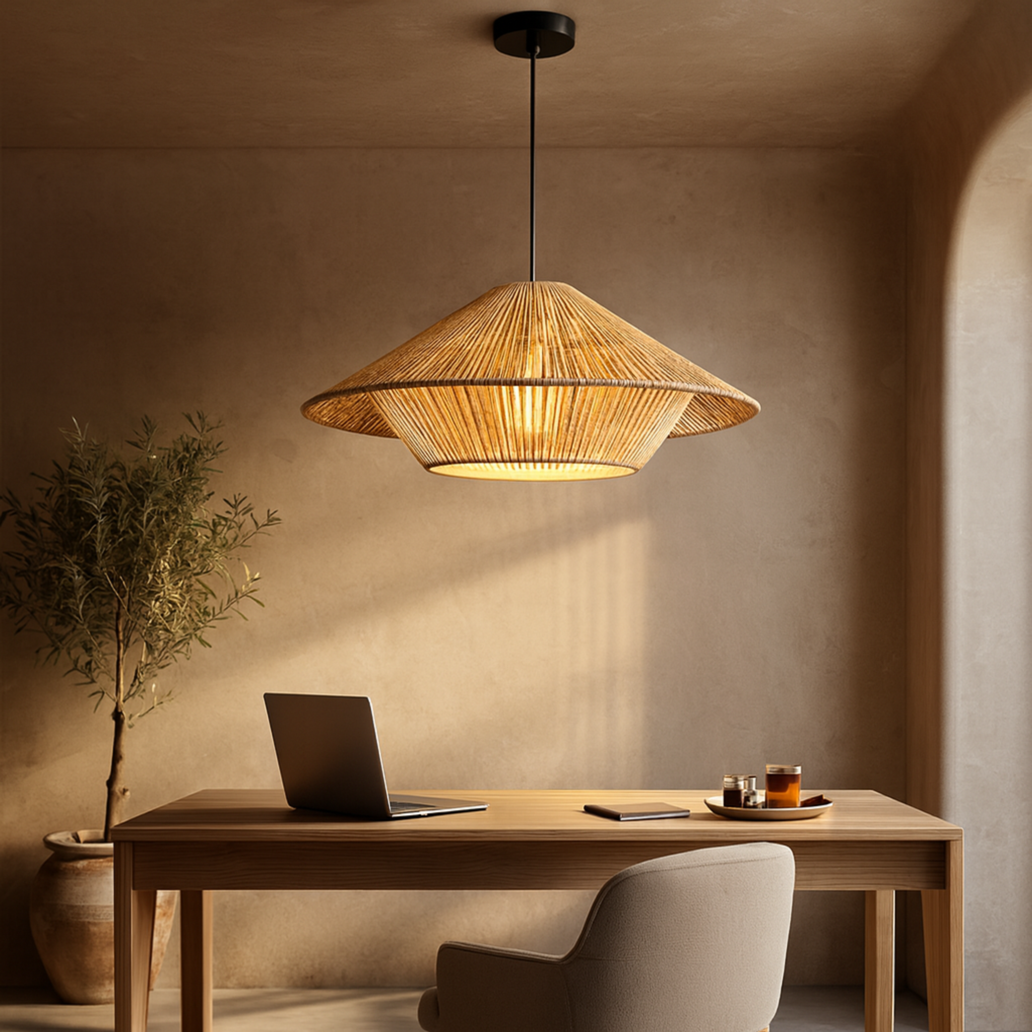 Suspension Design en Jute Tressé | Style Bohème | Tunisie