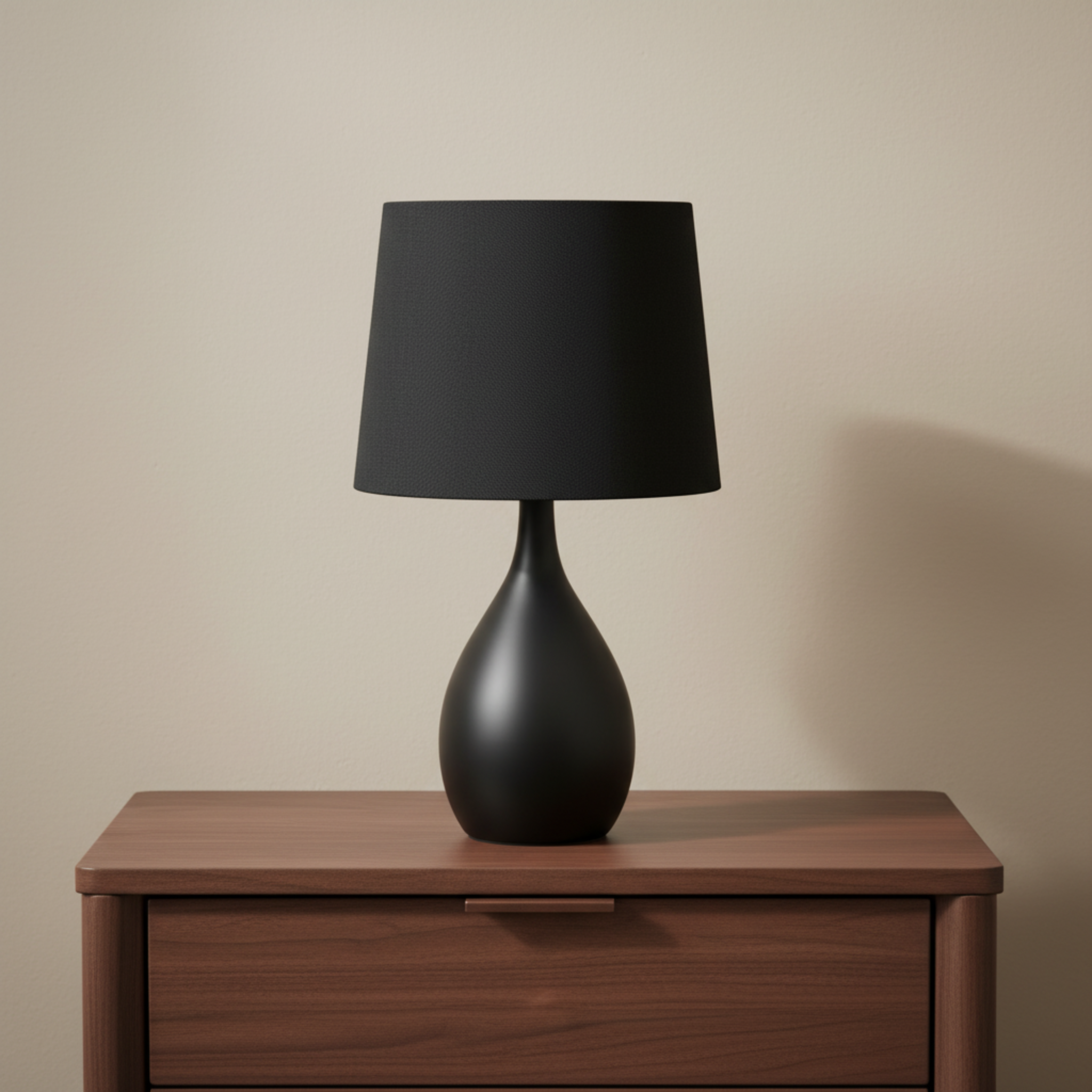 Lampe de Table Noire Mate Design Goutte | Fiolla Home Tunisie