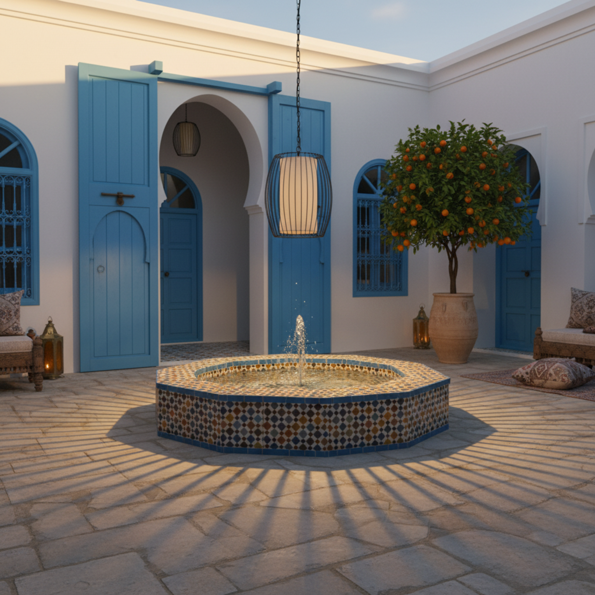 Suspension Métal Ajouré & Tissu | Design Moderne | Tunisie