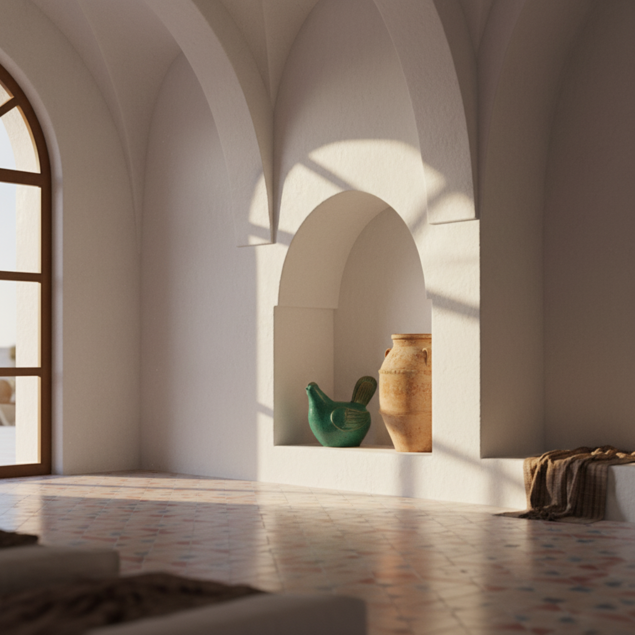 Sculpture Poule en Céramique – Émail Émeraude Tunisien