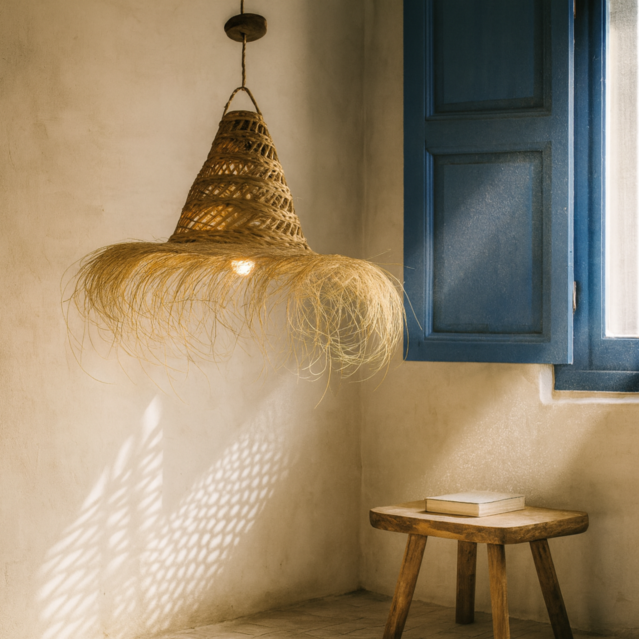 Suspension Halfa Tunisie | Luminaire artisanal bohème | Fiolla Home