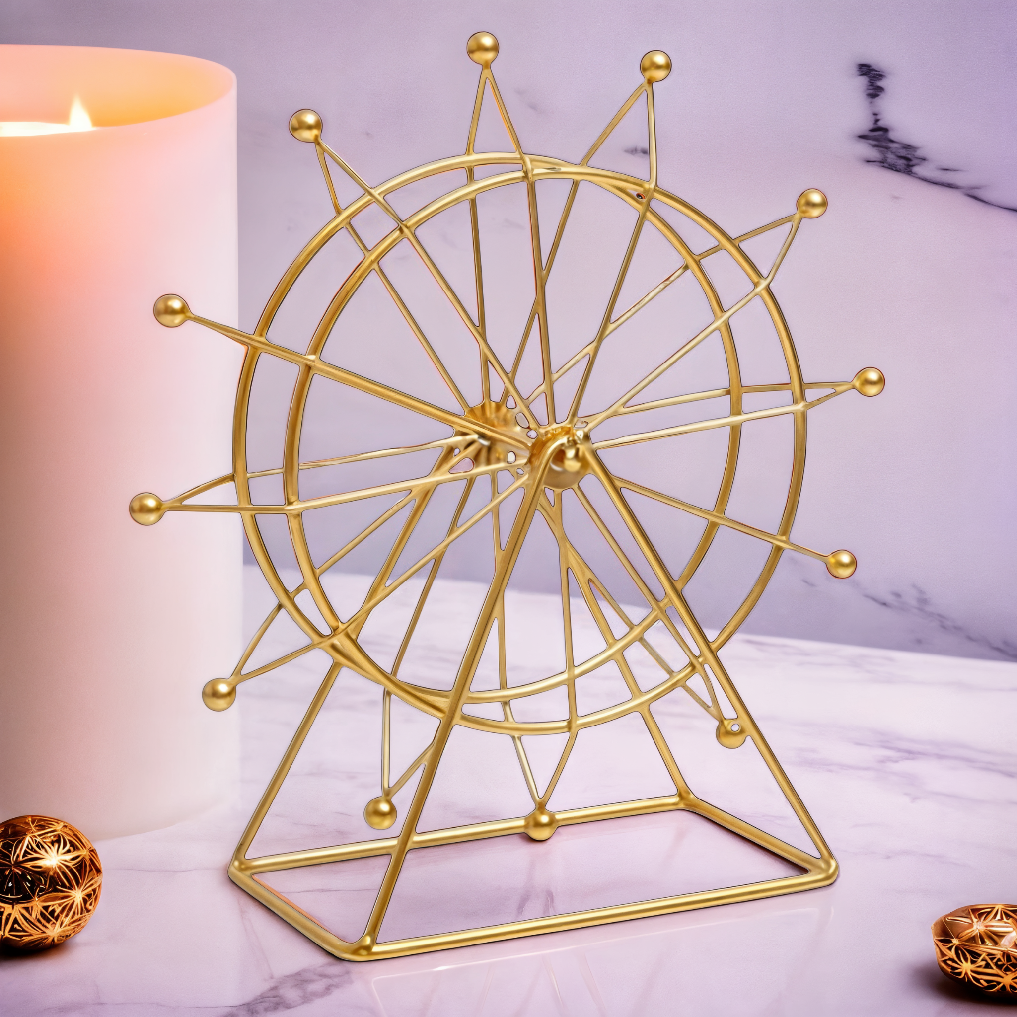 Roue Décorative Métal Doré | Design Élégant & Moderne | Fiolla Home