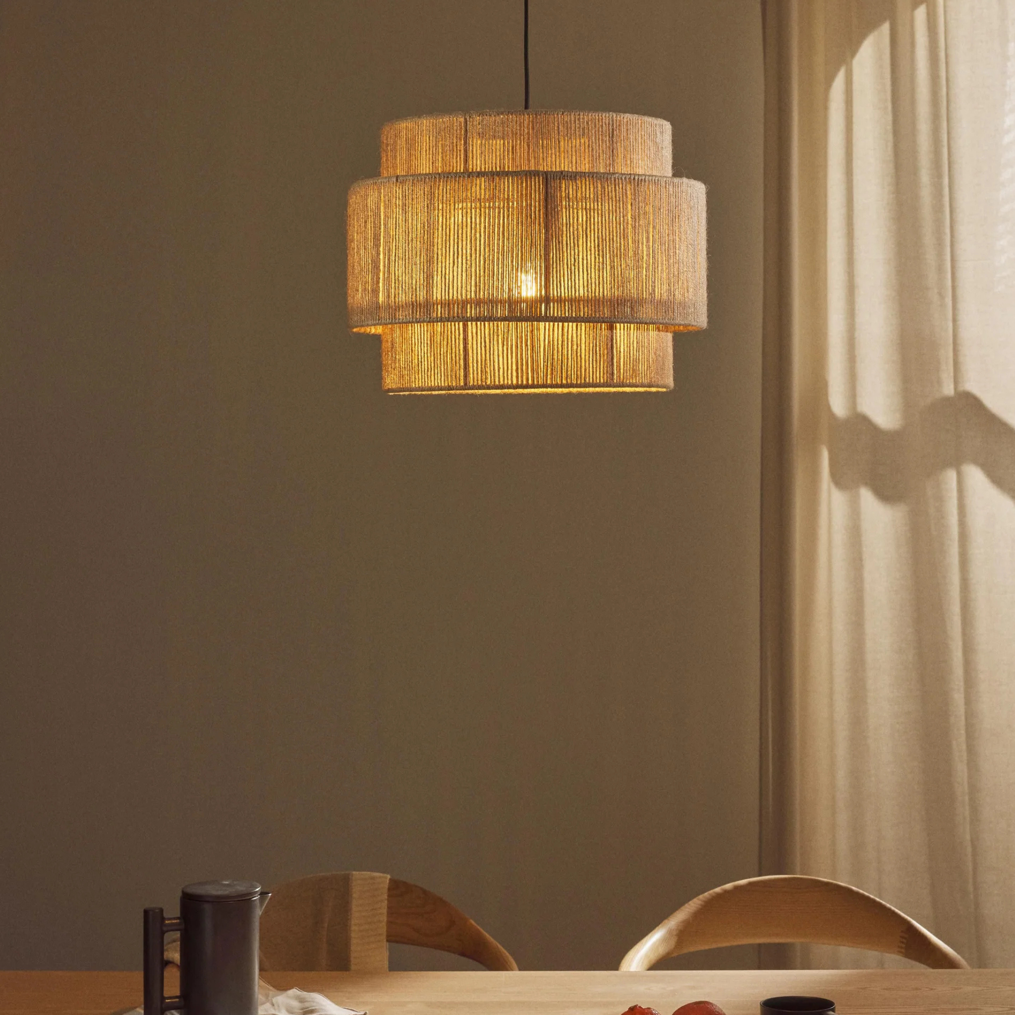 Suspension en Jute Luna | Design Élégant & Naturel | Fiolla Home