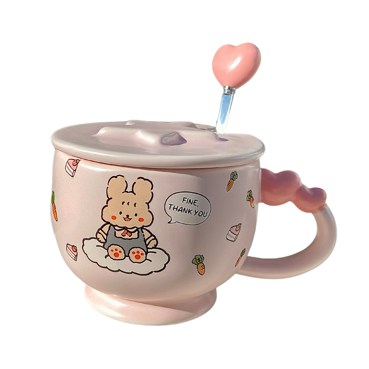 Mug Animal Mignon | Avec Couvercle et Cuillère Pratique | Fiolla Home
