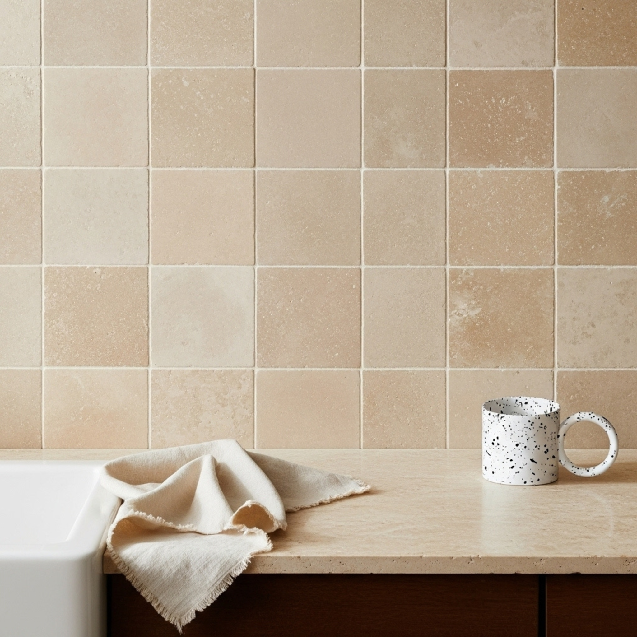 Mug Céramique Moucheté – Anse Anneau Minimal Chic