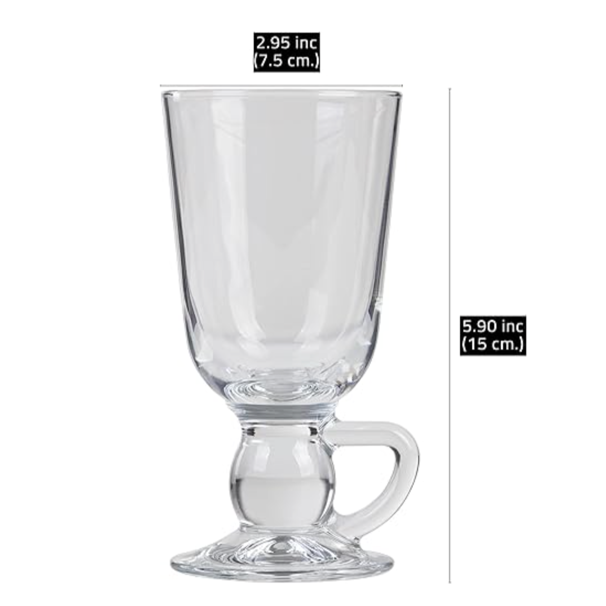 Coffret de 2 Chopes à Café en Verre avec Anse | Fiolla Home