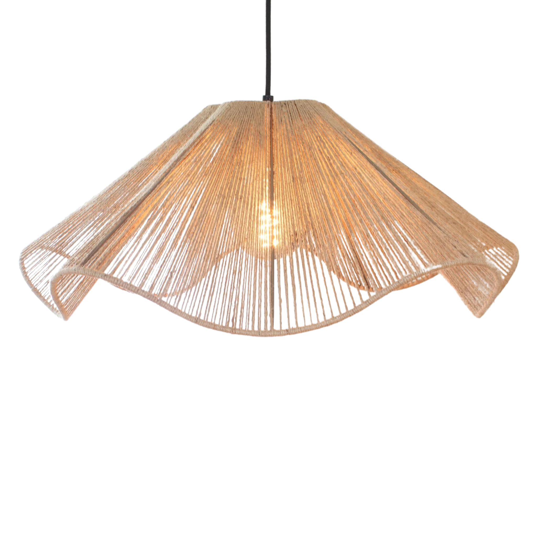 Suspension en Jute Ondulée Thalía | Éclairage Naturel | Fiolla Home