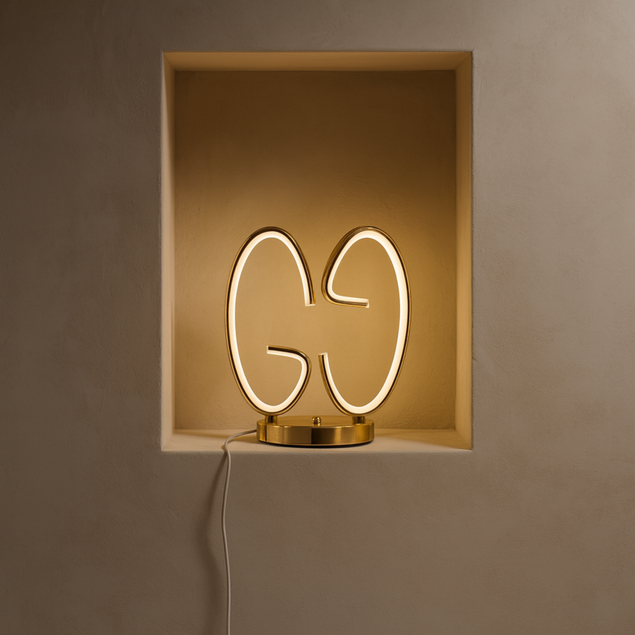 Lampe Sculpturale LED "Infinity" Or | Luminaire Tunisie