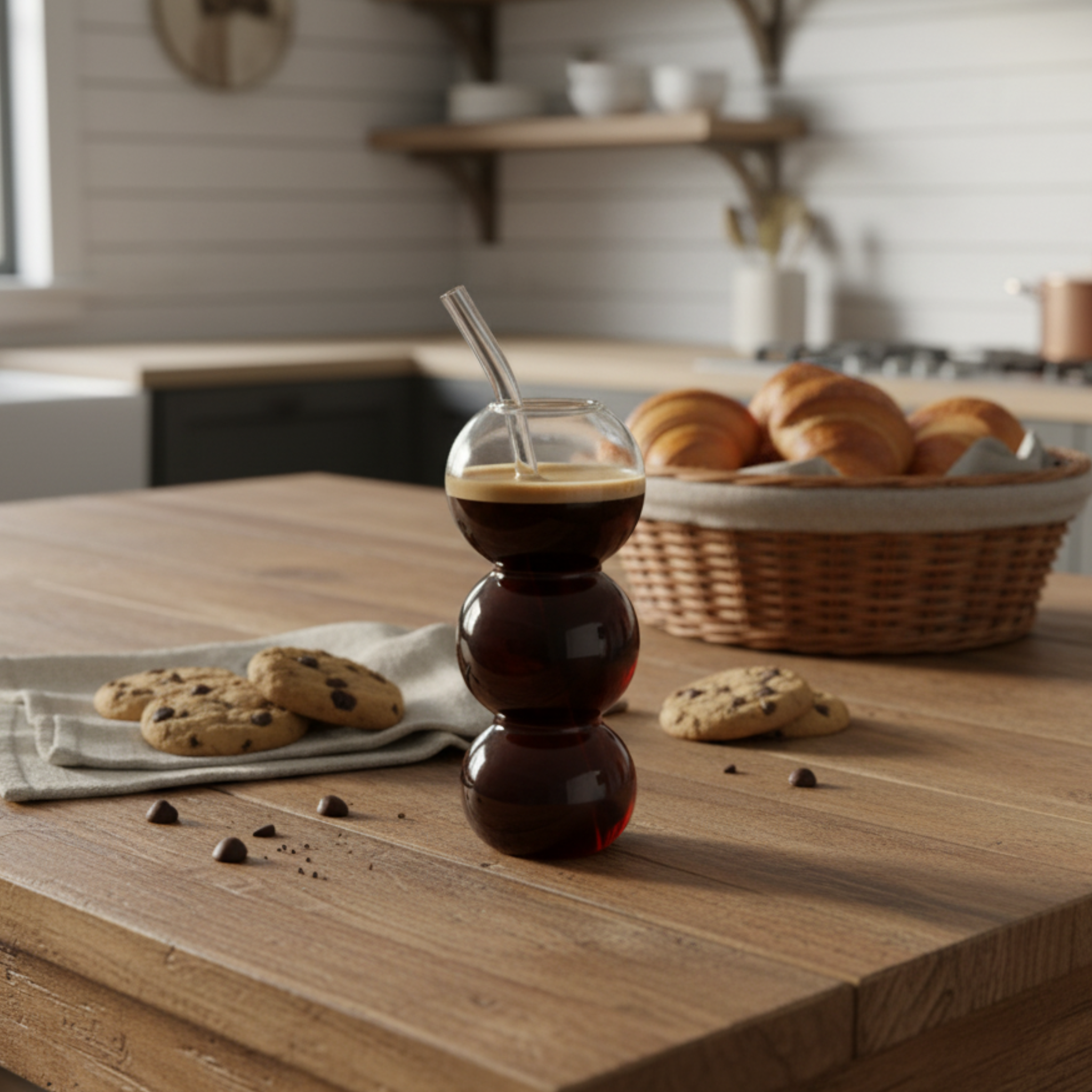 Verre Bulle avec Paille | Pour Toutes Boissons | Fiolla Home Tunisie