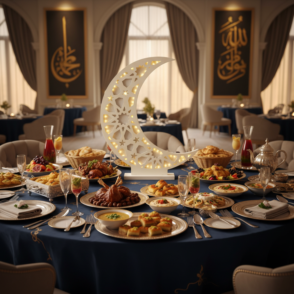 Hilal Lumineux Grand Format – Déco Ramadan Tunisie XXL