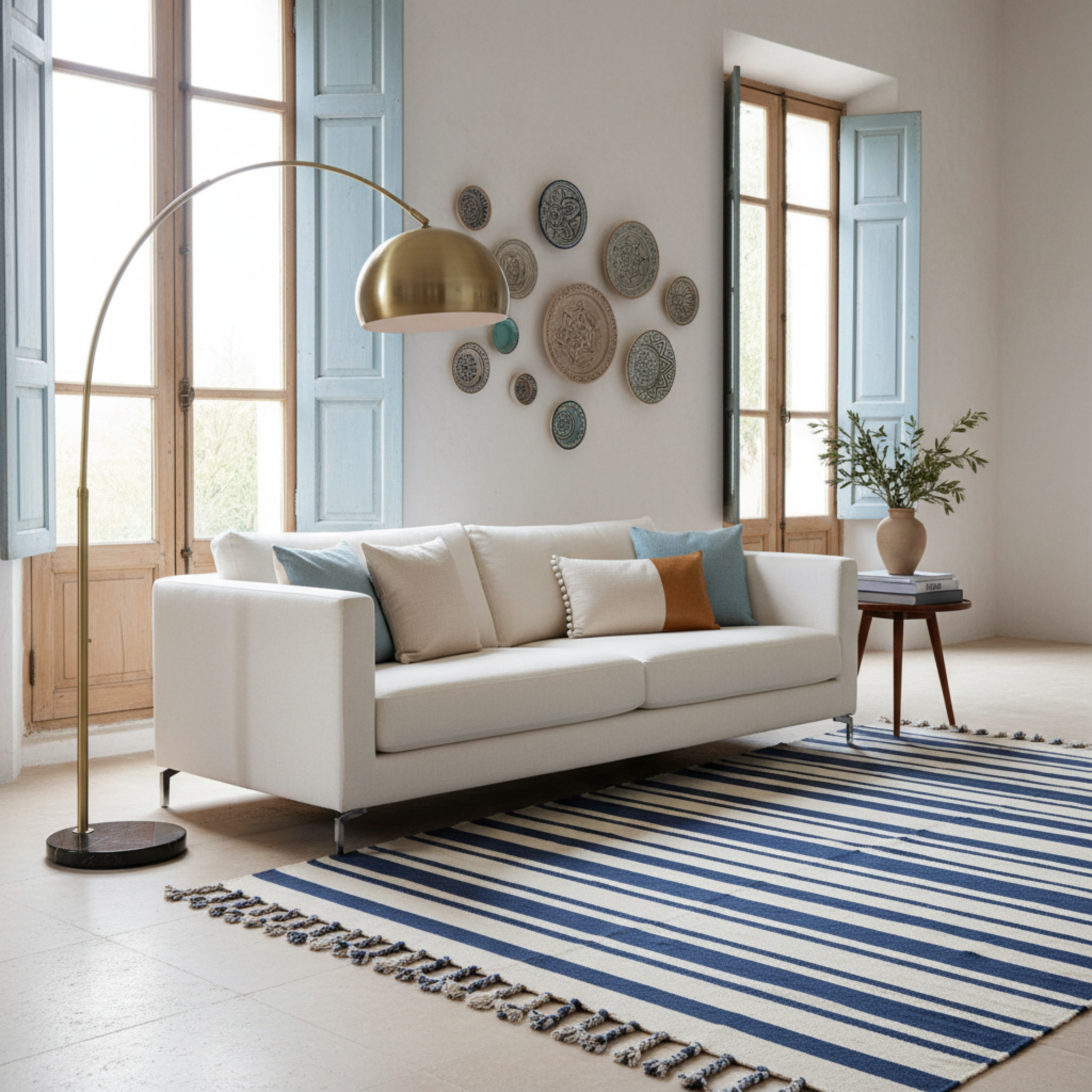 Lampadaire Arc Bronze Premium – Design Luxe & Élégance Tunisie