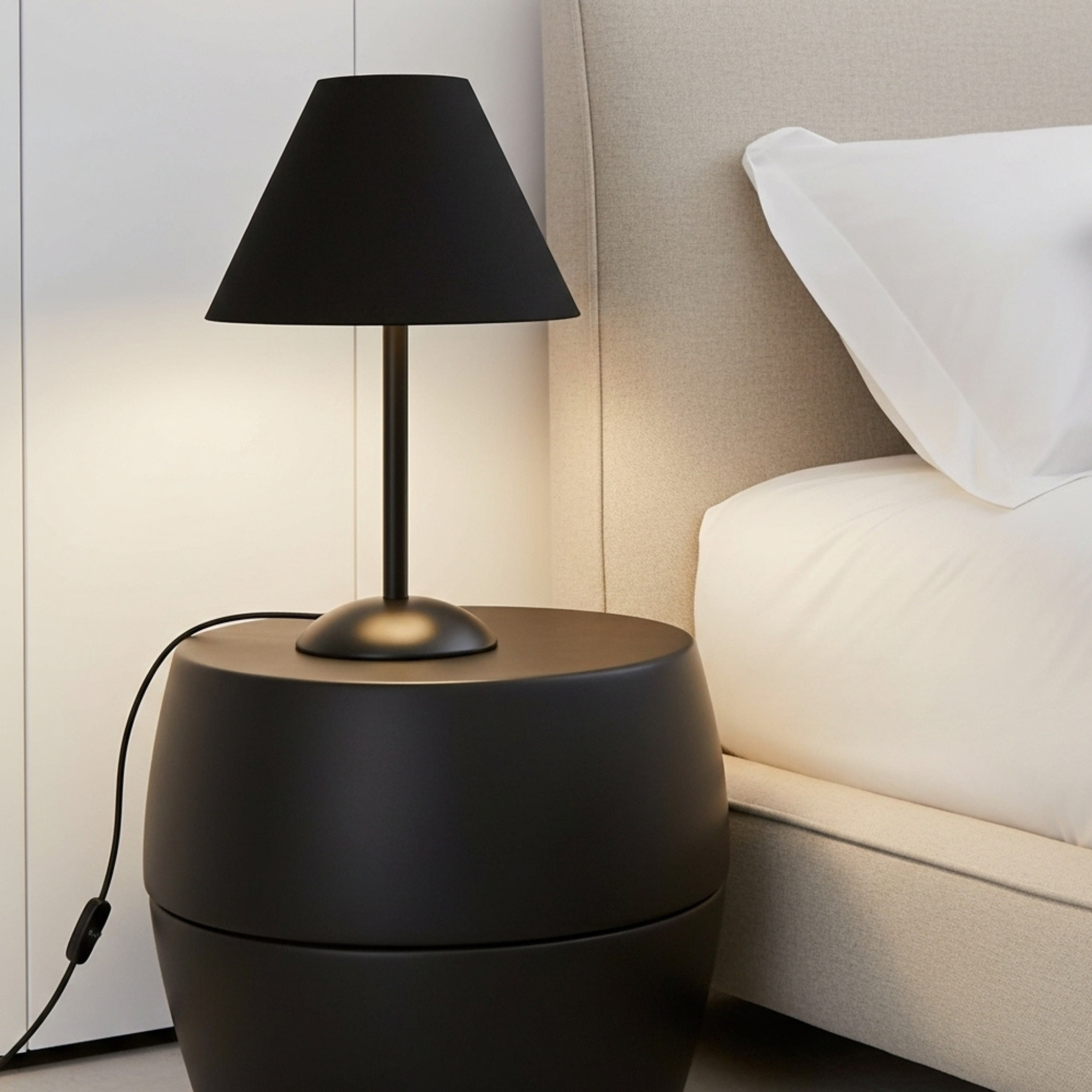 Lampe de table Noire Minimaliste