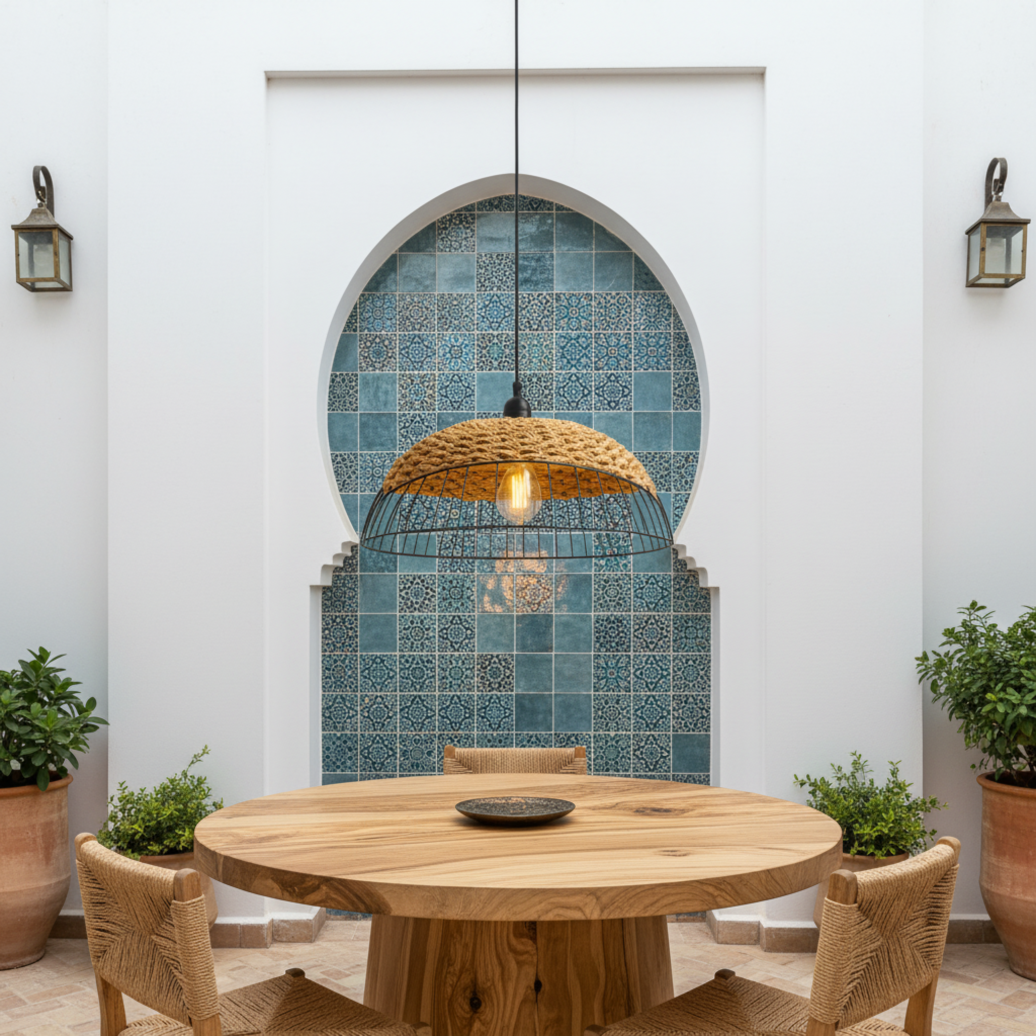 Suspension Dôme "Oasis Lumineuse" | Fibres Végétales & Métal | Tunisie