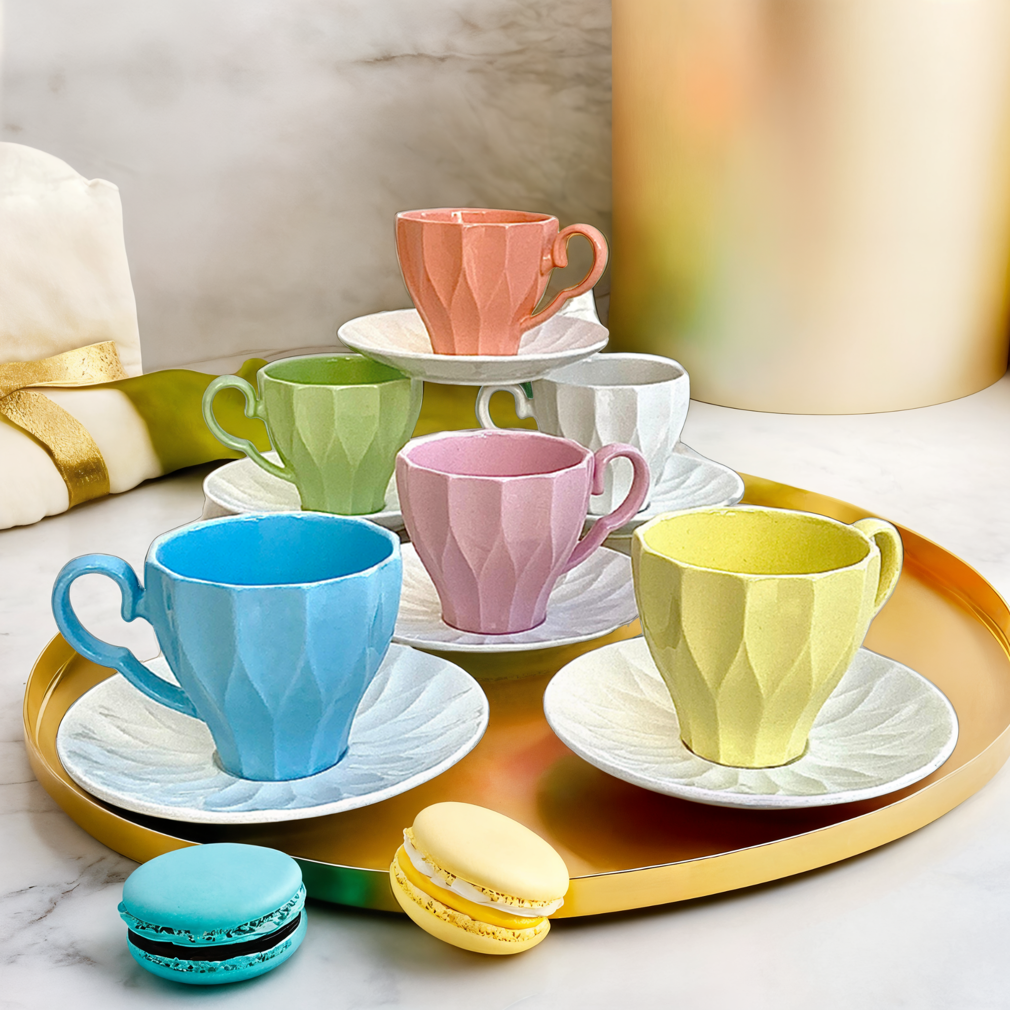Service à Café Multicolore | Élégance Moderne & Originalité | Fiolla Home