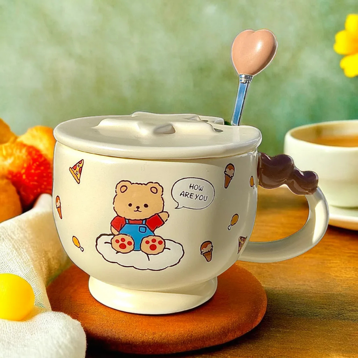 Mug Animal Mignon | Avec Couvercle et Cuillère Pratique | Fiolla Home