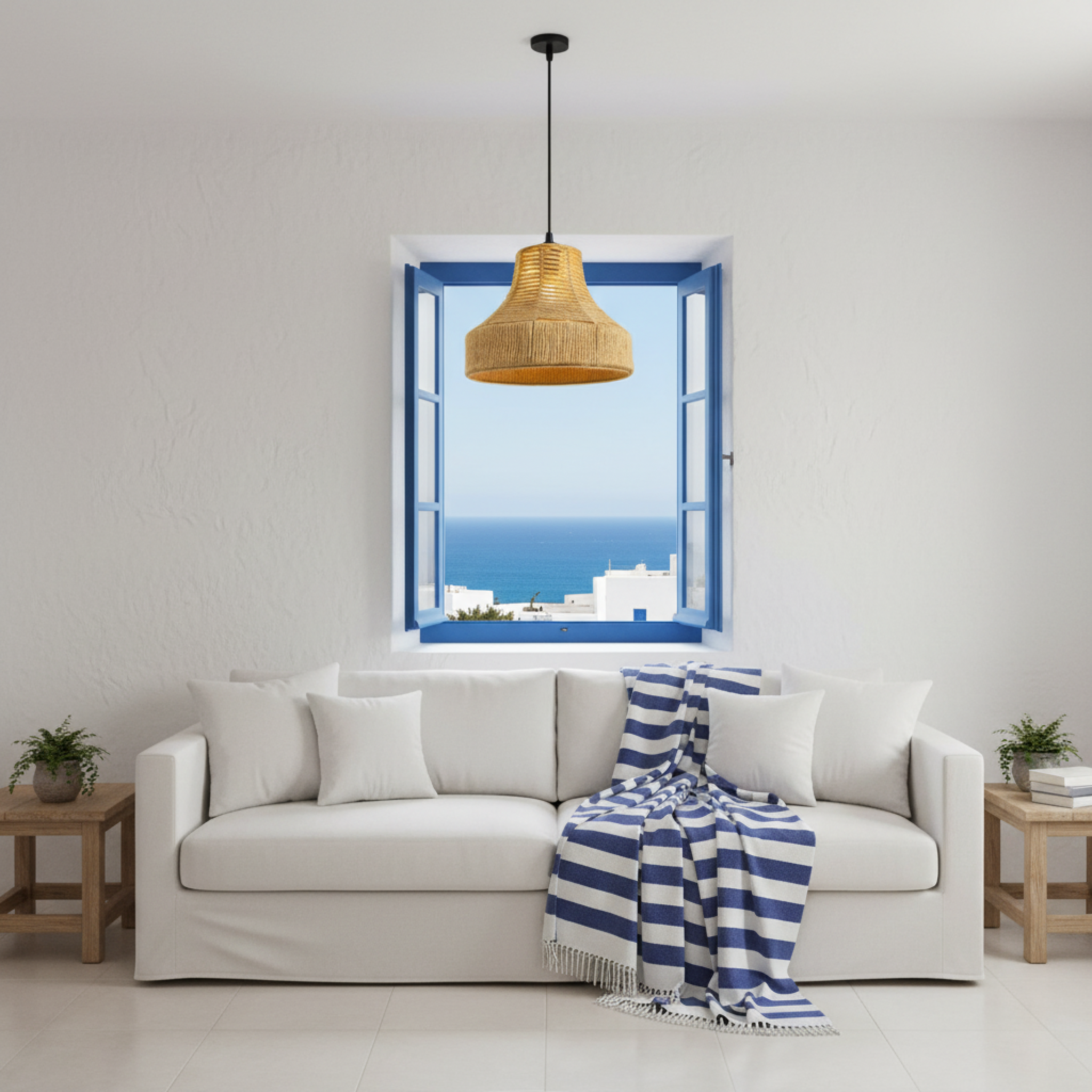 Suspension "Salma" en Jute Tressé – Lustre Boho Chic Polyvalent