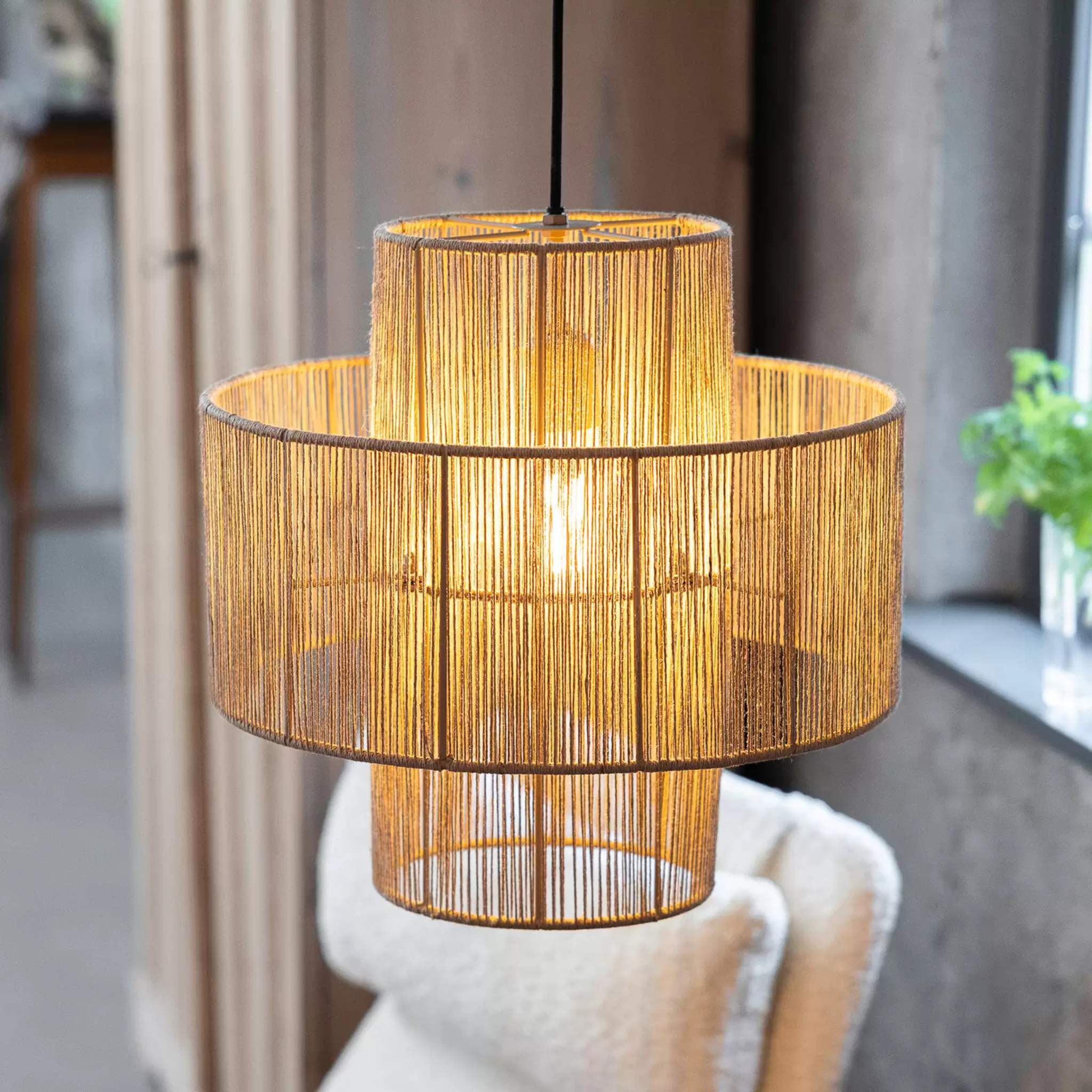 Suspension Vetra en Jute | Luminaire Bohème Chic | Fiolla Home
