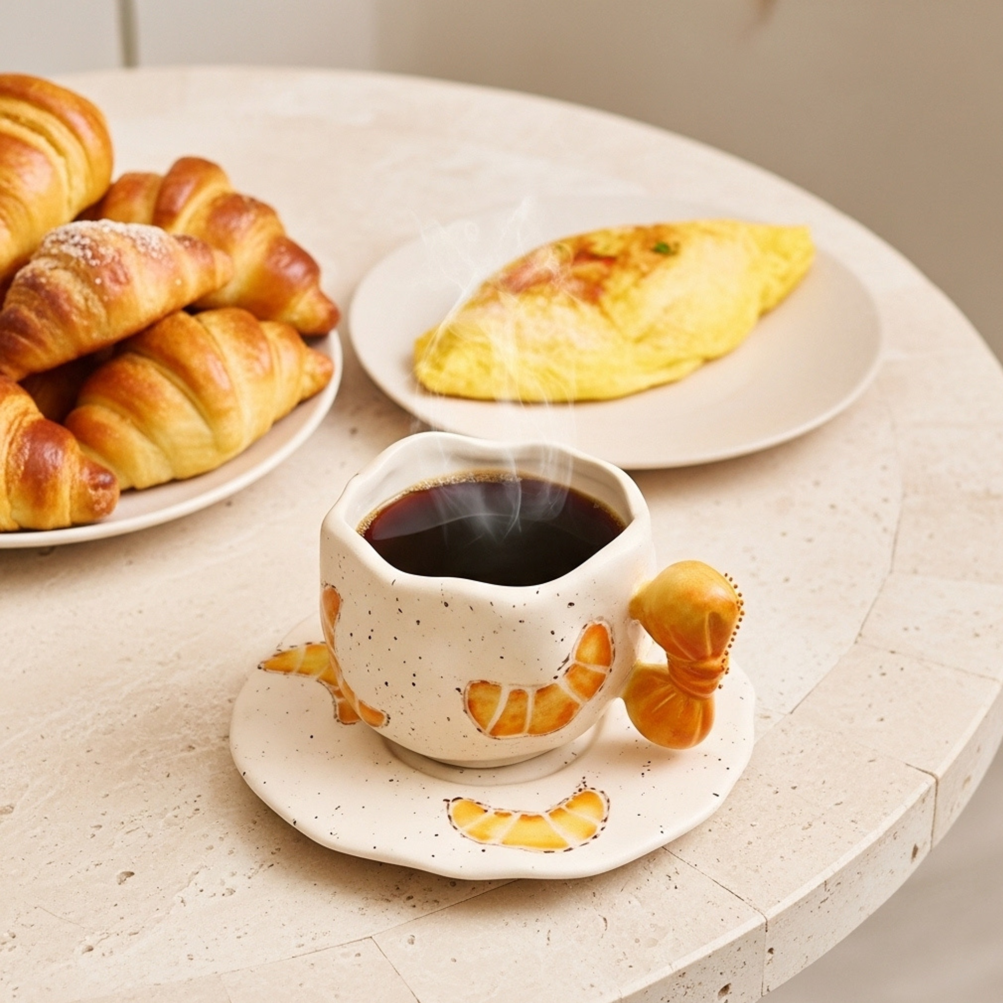 Tasse à Café Originale Anse Croissant | Idée cadeau unique