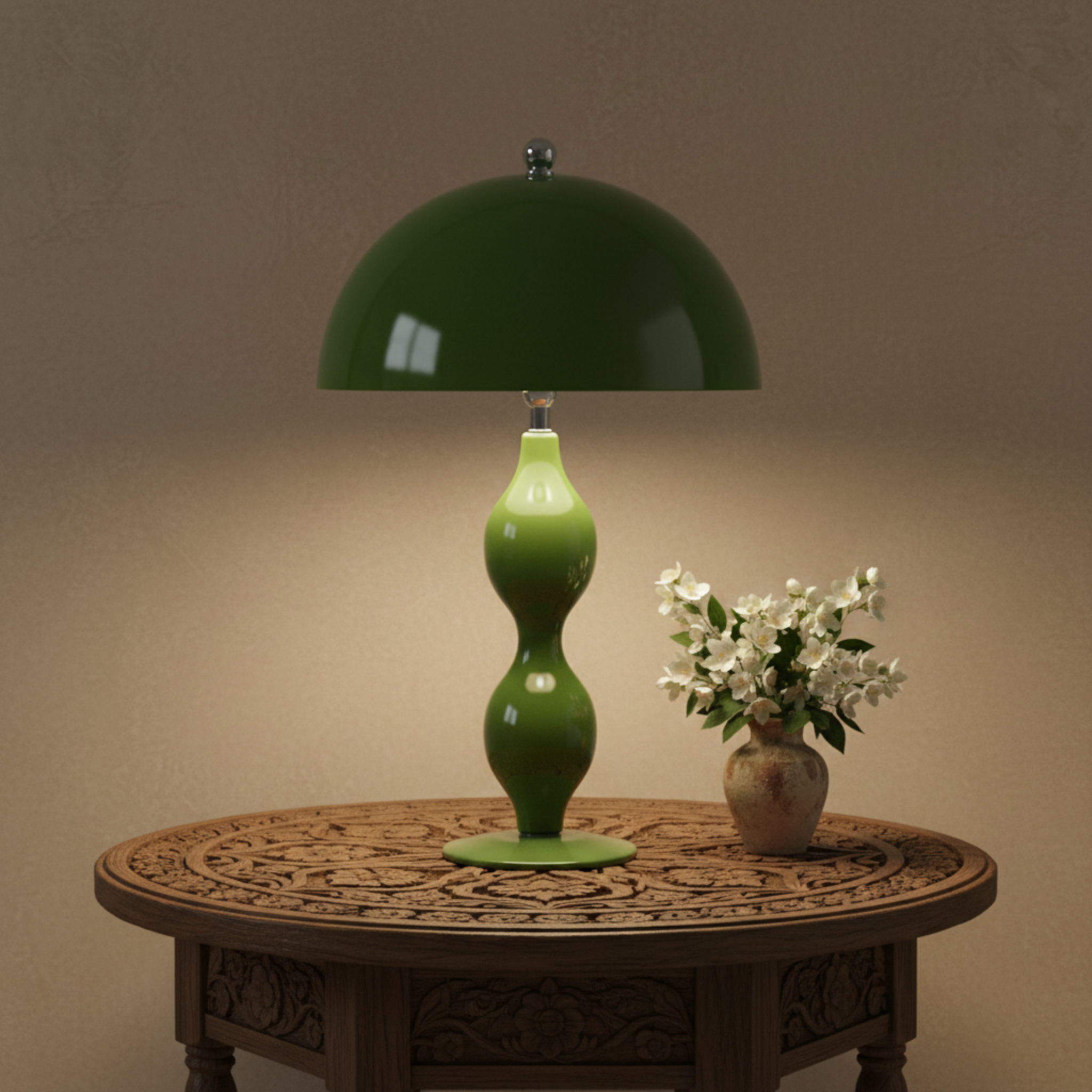 Lampe de Table Design Rétro Verte – Style Vintage & Élégance Intemporelle